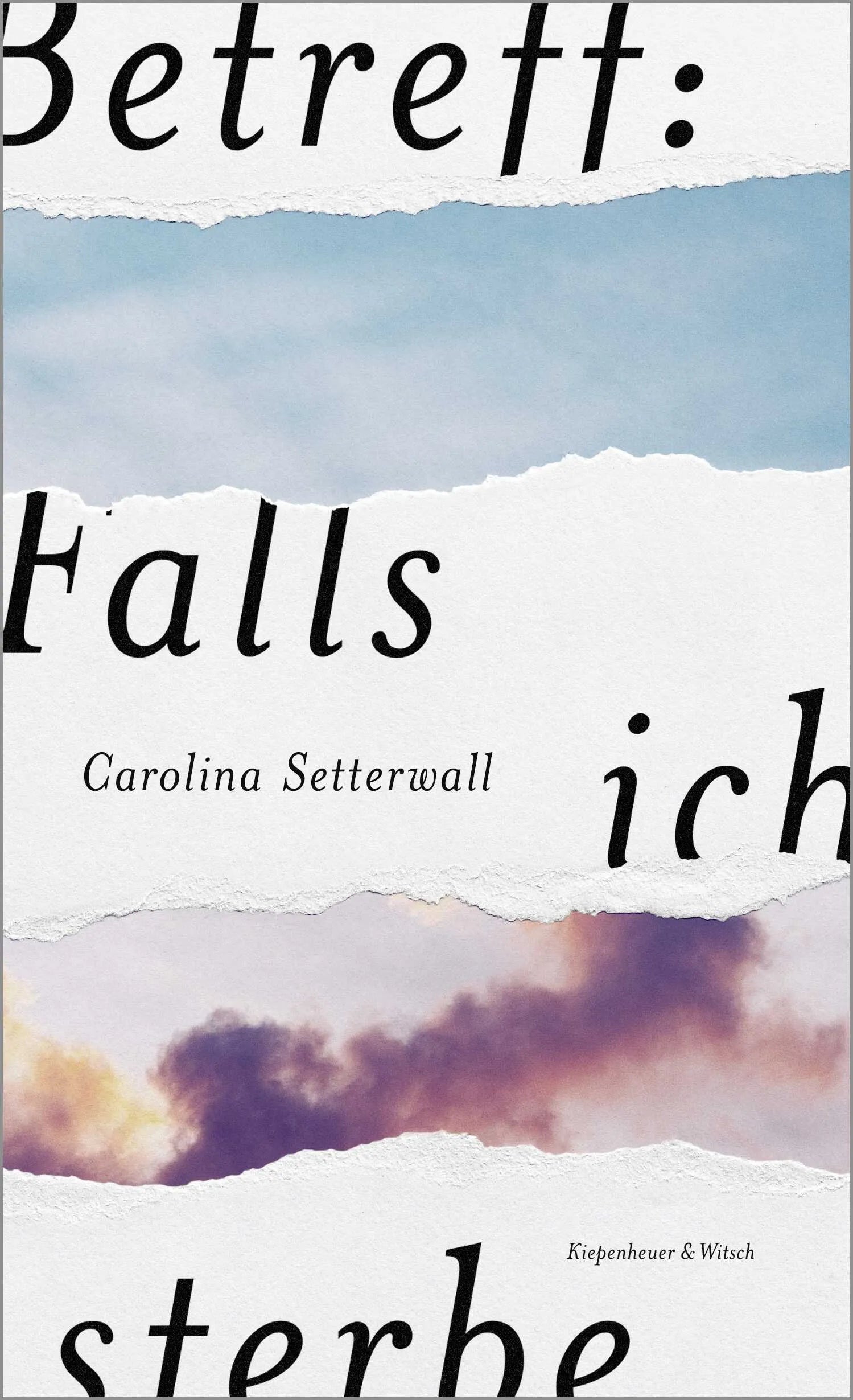 Buchcover von 'Betreff: Falls ich sterbe' - Gebundene Ausgabe von Carolina Setterwall