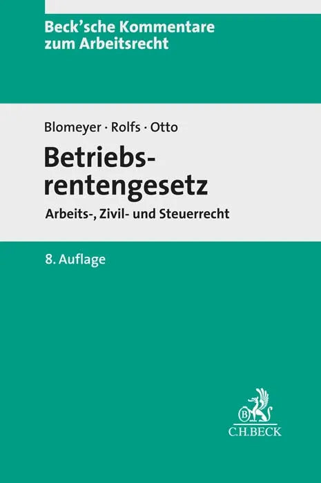 Buchcover von 'Betriebsrentengesetz. BetrAVG' - Gebundene Ausgabe von Wolfgang Blomeyer