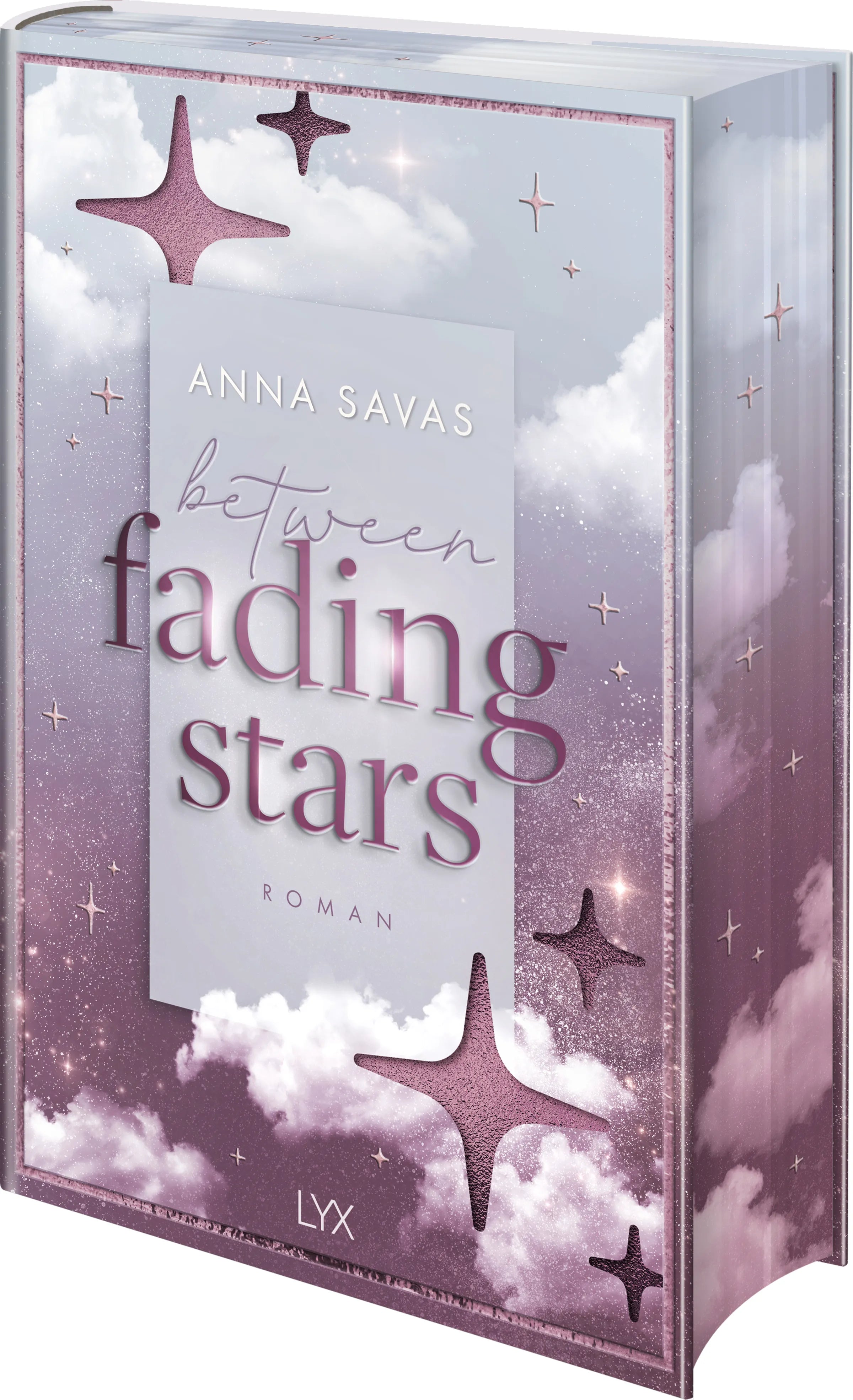Buchcover von 'Between Fading Stars' - Gebundene Ausgabe von Anna Savas