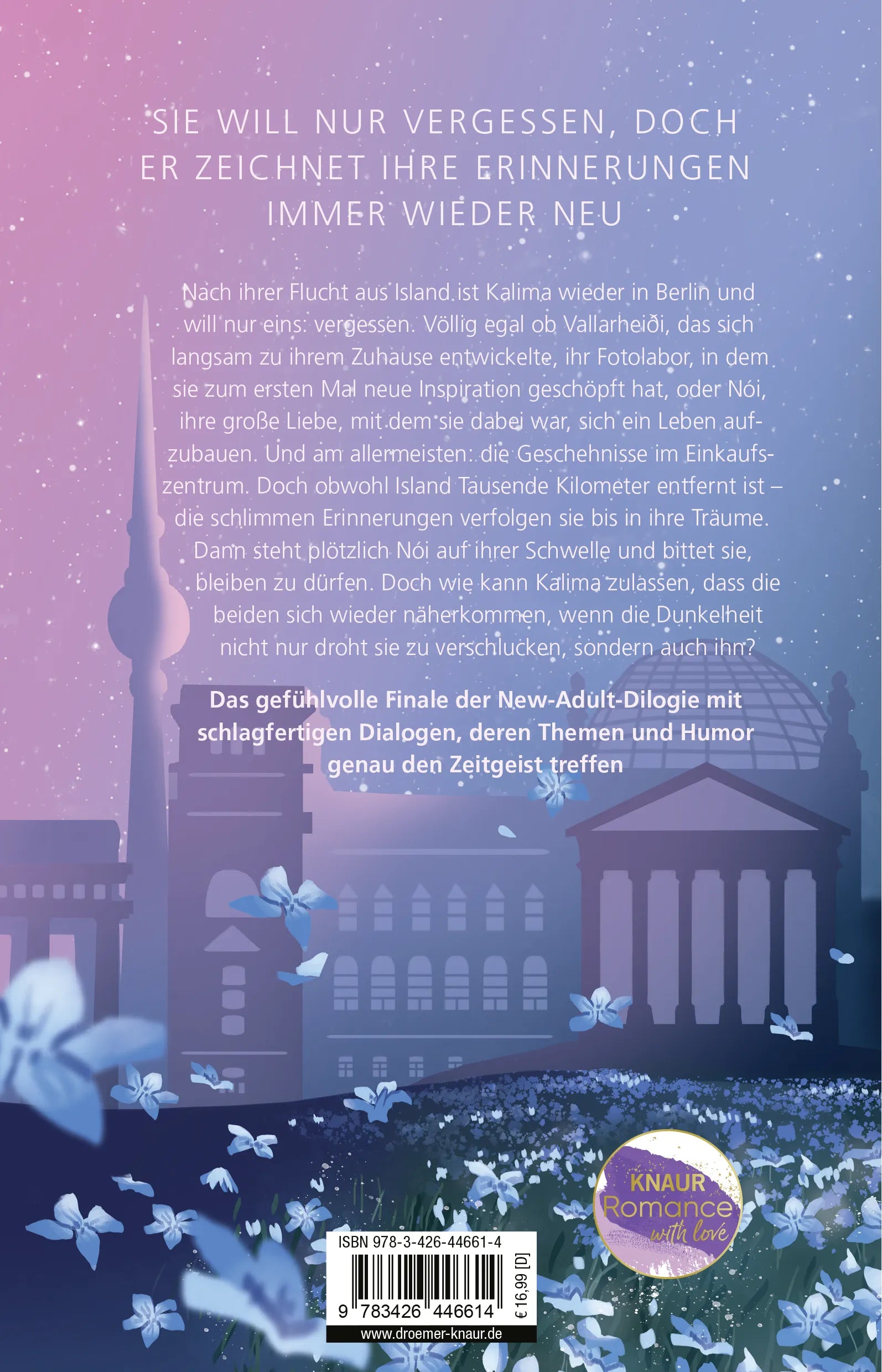 Buchrückseite von 'Between Your Memories' mit Klappentext - Paperback