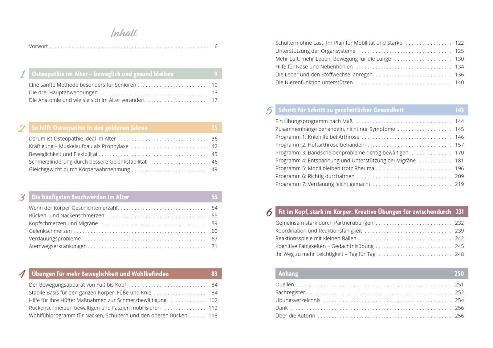 Innenansicht von 'Beweglich und schmerzfrei mit Osteopathie' - Taschenbuch