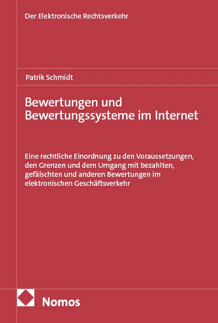 Cover: Bewertungen und Bewertungssysteme im Internet (E-Book) von Patrik Schmidt