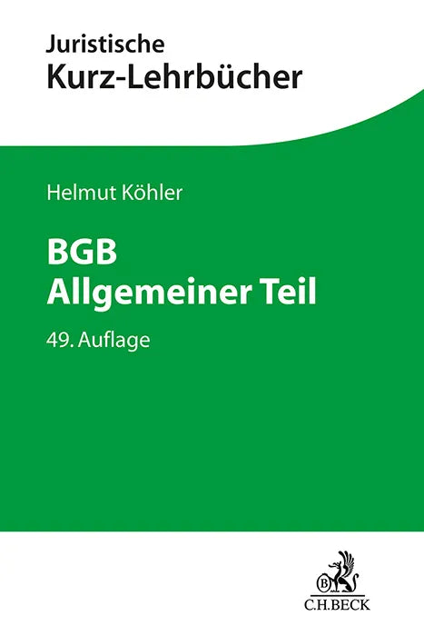 Buchcover von 'BGB Allgemeiner Teil' - Taschenbuch von Helmut Köhler