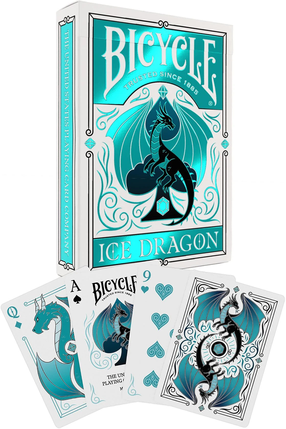 Kartenspiel: Bicycle® Ice Dragon (Designer Spielkarten, Poker, Skat...)