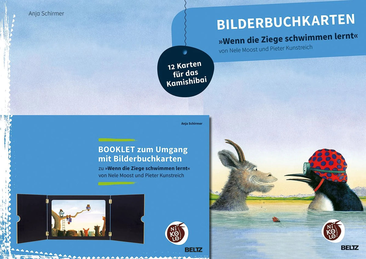 Gesellschaftsspiel: Bilderbuchkarten »Wenn die Ziege schwimmen lernt« von Neele Moost und Pieter Kunstreich