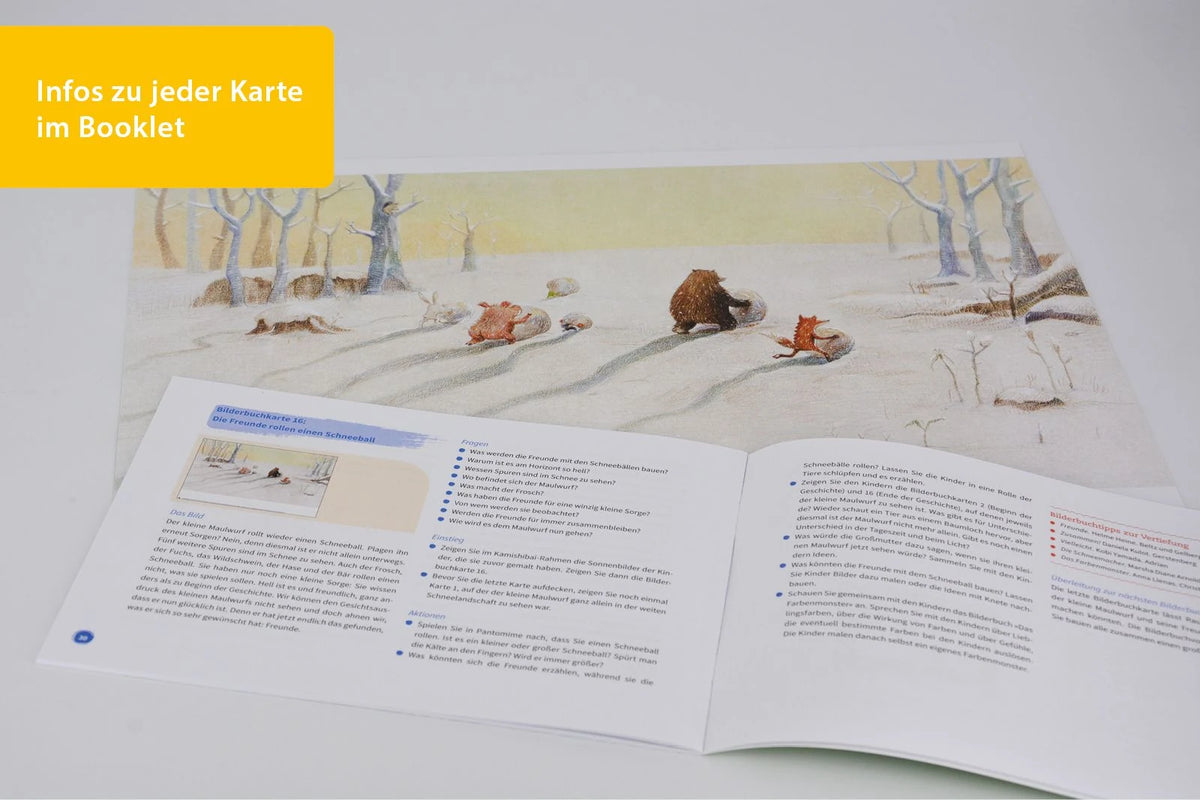 Bilderbuchkarten »Wenn du Sorgen hast, rolle einen Schneeball« von Sang-Keun Kim – Ansicht