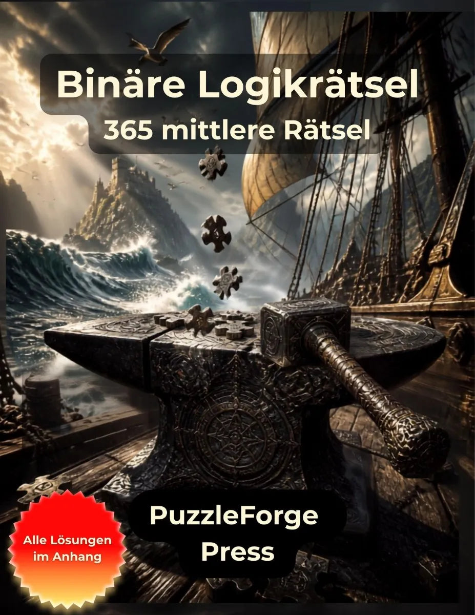 Cover: Binäre Logikrätsel - 365 mittlere Rätsel (E-Book) von PuzzleForge* Press