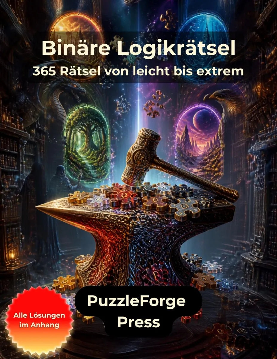 Cover: Binäre Logikrätsel - 365 Rätsel von leicht bis extrem (E-Book) von PuzzleForge* Press