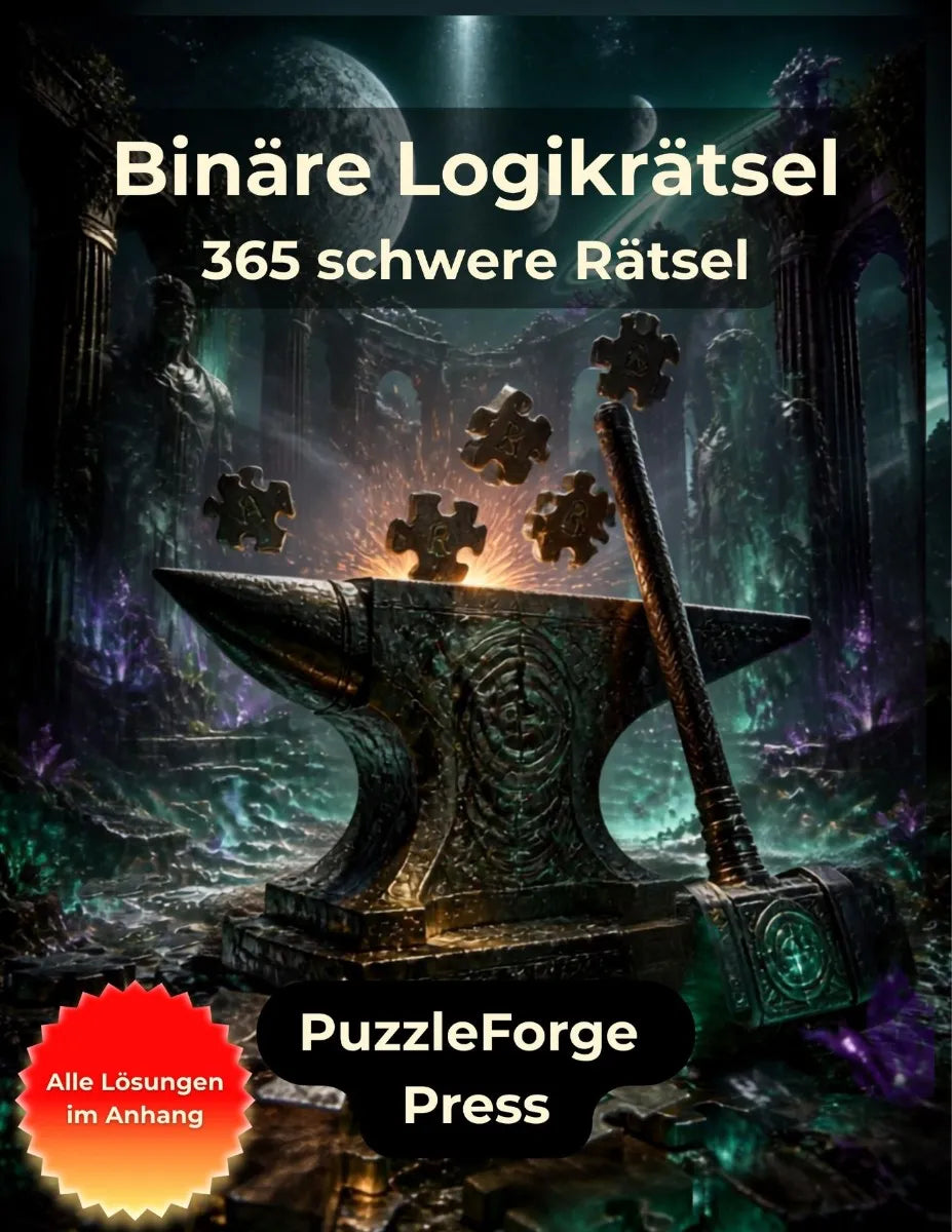 Cover: Binäre Logikrätsel - 365 schwere Rätsel (E-Book) von PuzzleForge* Press
