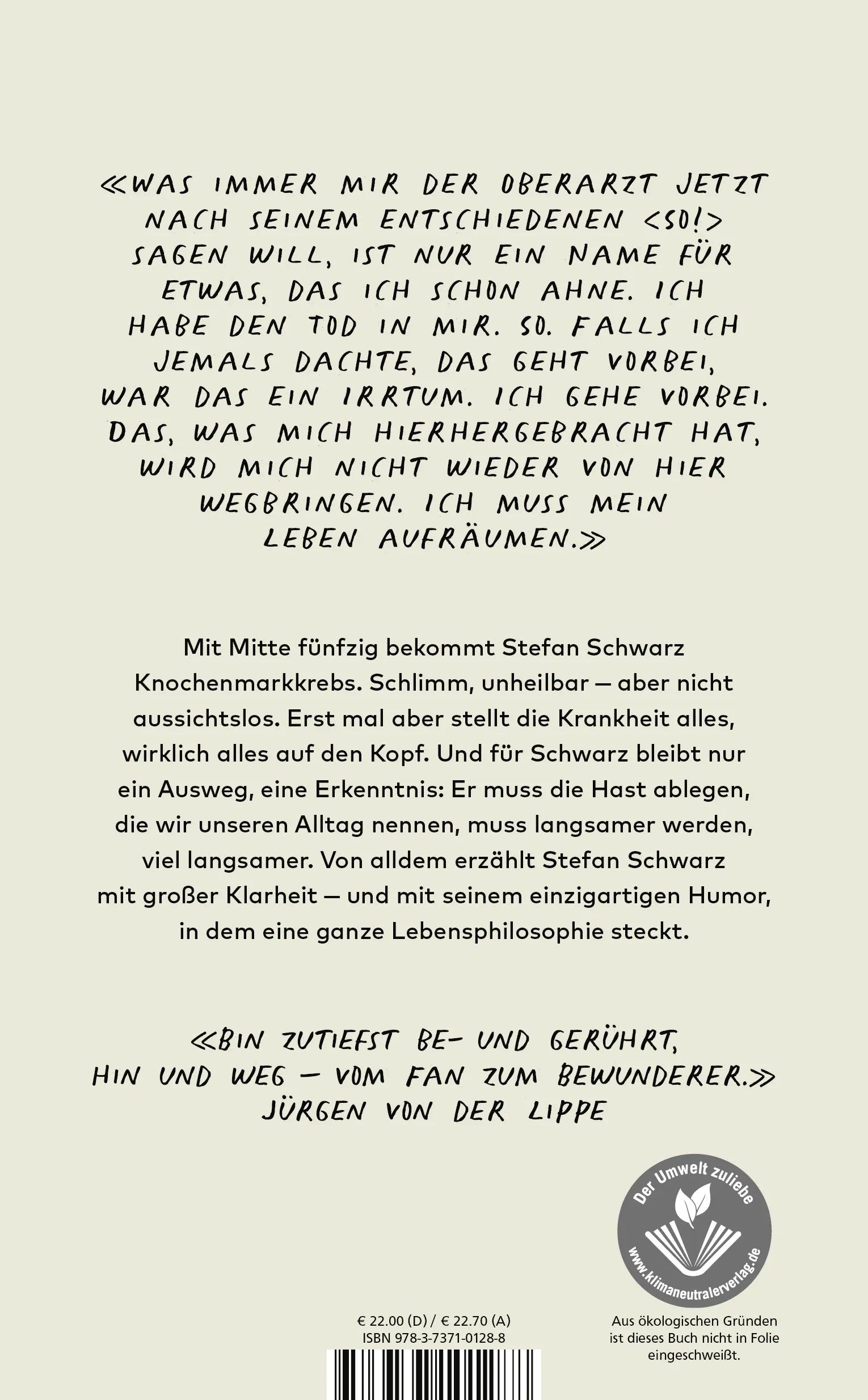 Buchrückseite von 'Bis ins Mark' mit Klappentext - Gebundene Ausgabe