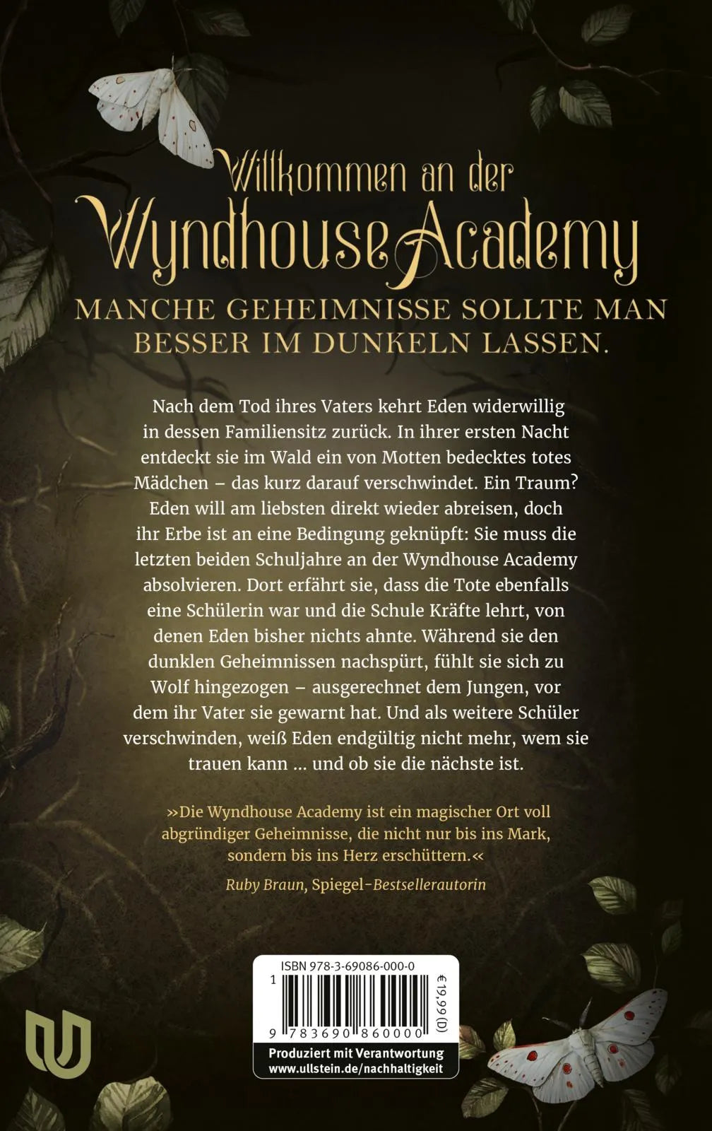 Buchrückseite von 'Blackspell' mit Klappentext - Gebundene Ausgabe