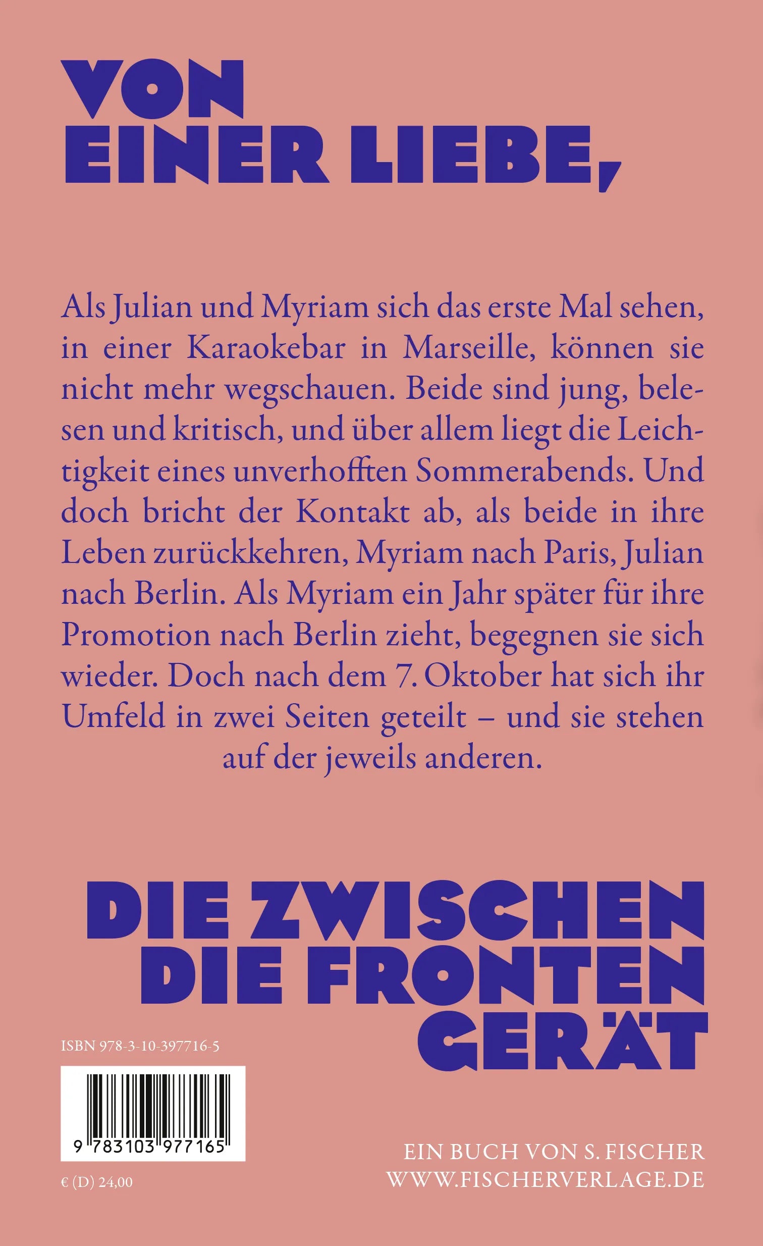 Buchrückseite von 'Blaue Romanze' mit Klappentext - Gebundene Ausgabe