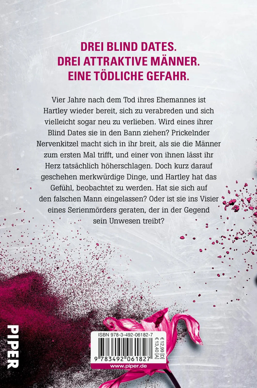 Buchrückseite von 'Blind Date – Tödliche Verführung' mit Klappentext - Paperback