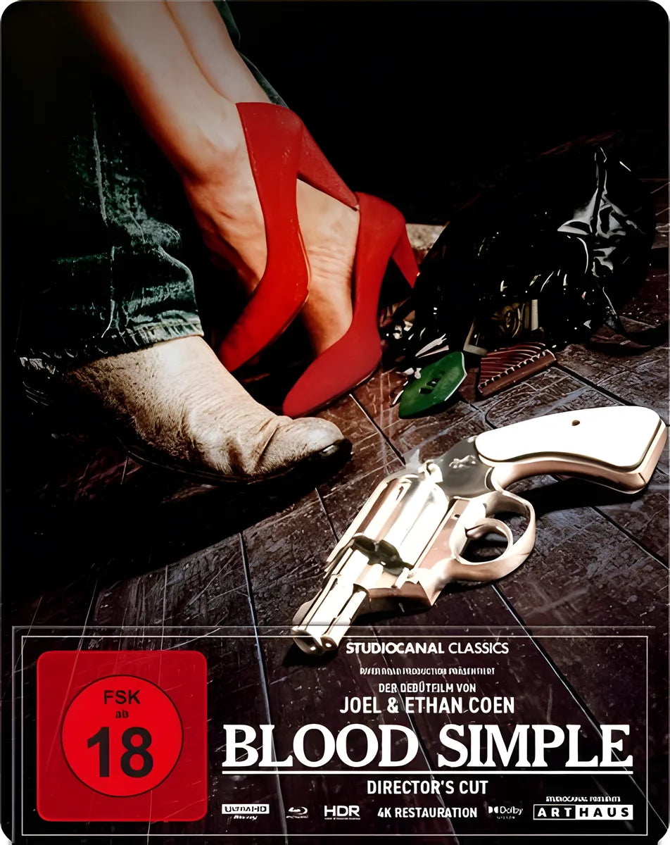 4K UHD Blu-ray-Cover: Blood Simple – Eine mörderische Nacht (Steelbook). Regie: Joel Coen