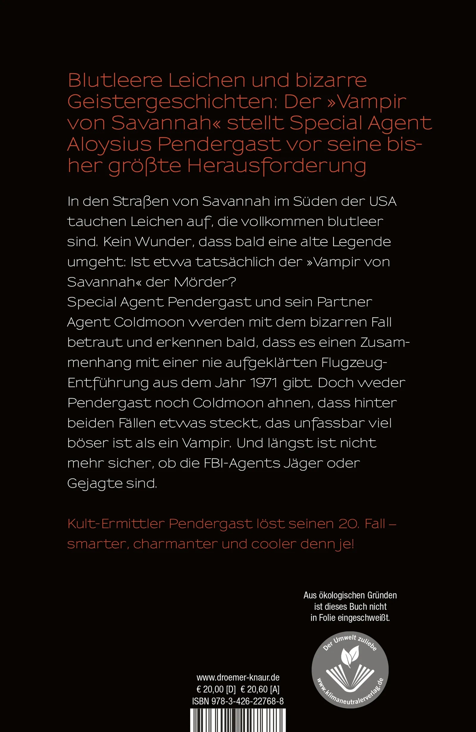 Buchrückseite von 'BLOODLESS - Grab des Verderbens' mit Klappentext - Gebundene Ausgabe