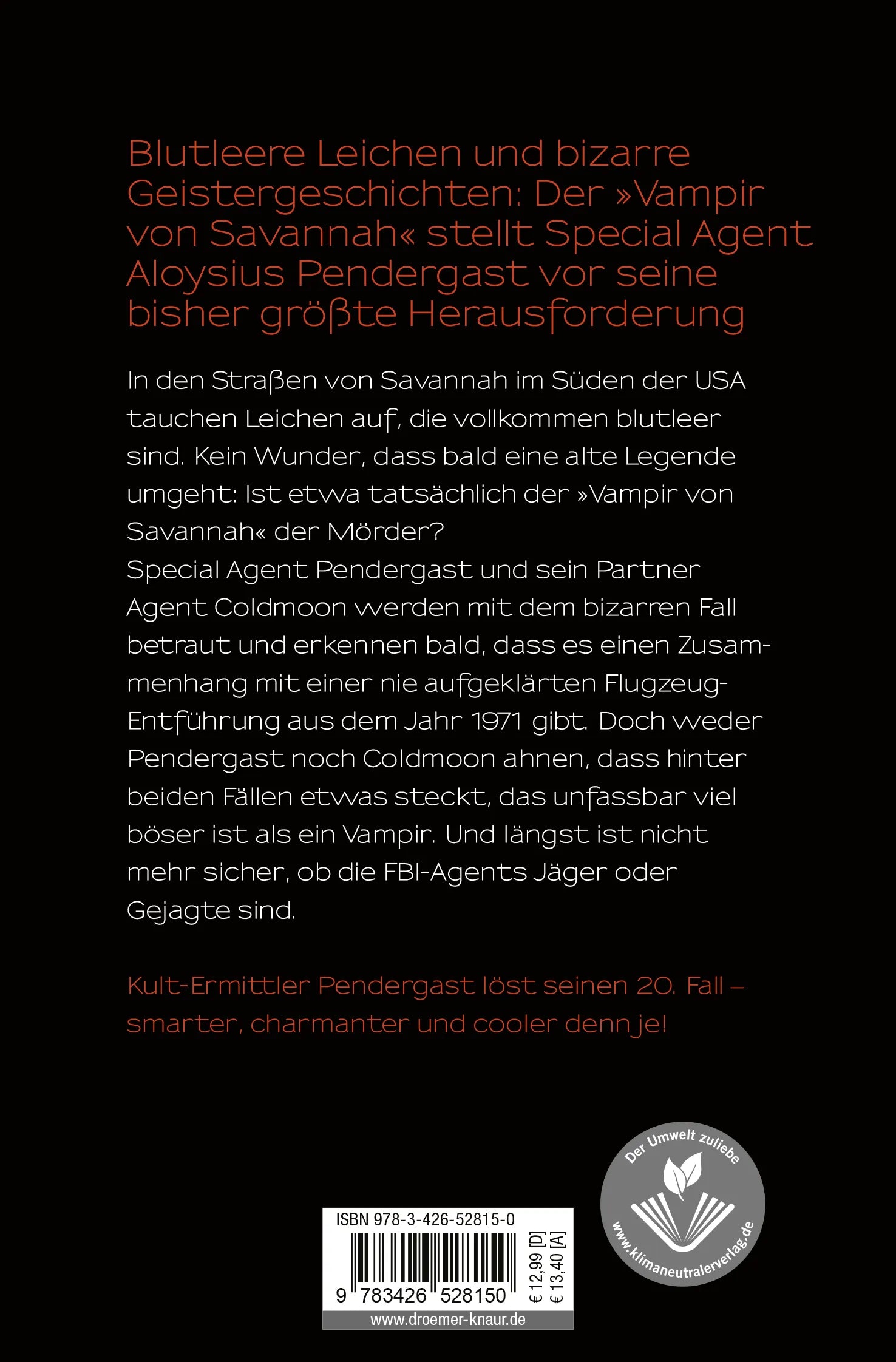 Buchrückseite von 'BLOODLESS - Grab des Verderbens' mit Klappentext - Taschenbuch