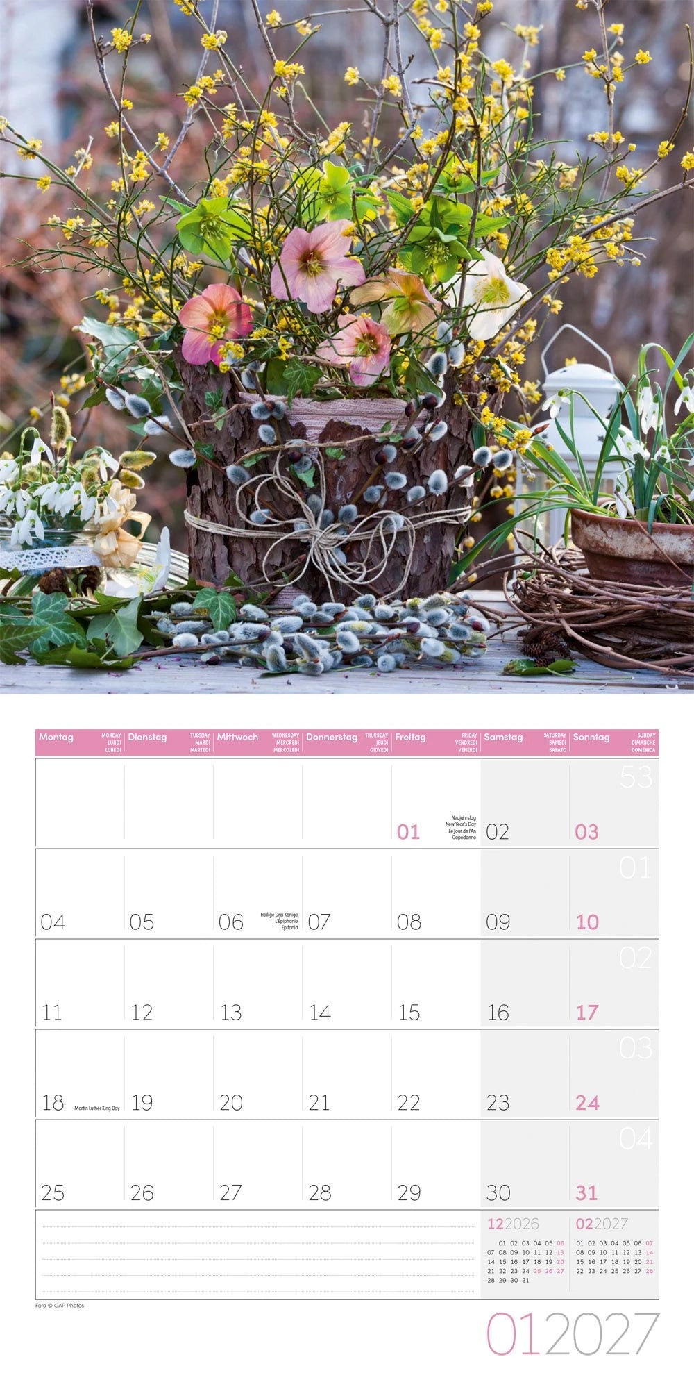 Blumenzauber Kalender 2027 - 30x30 - Art12 – Ansicht