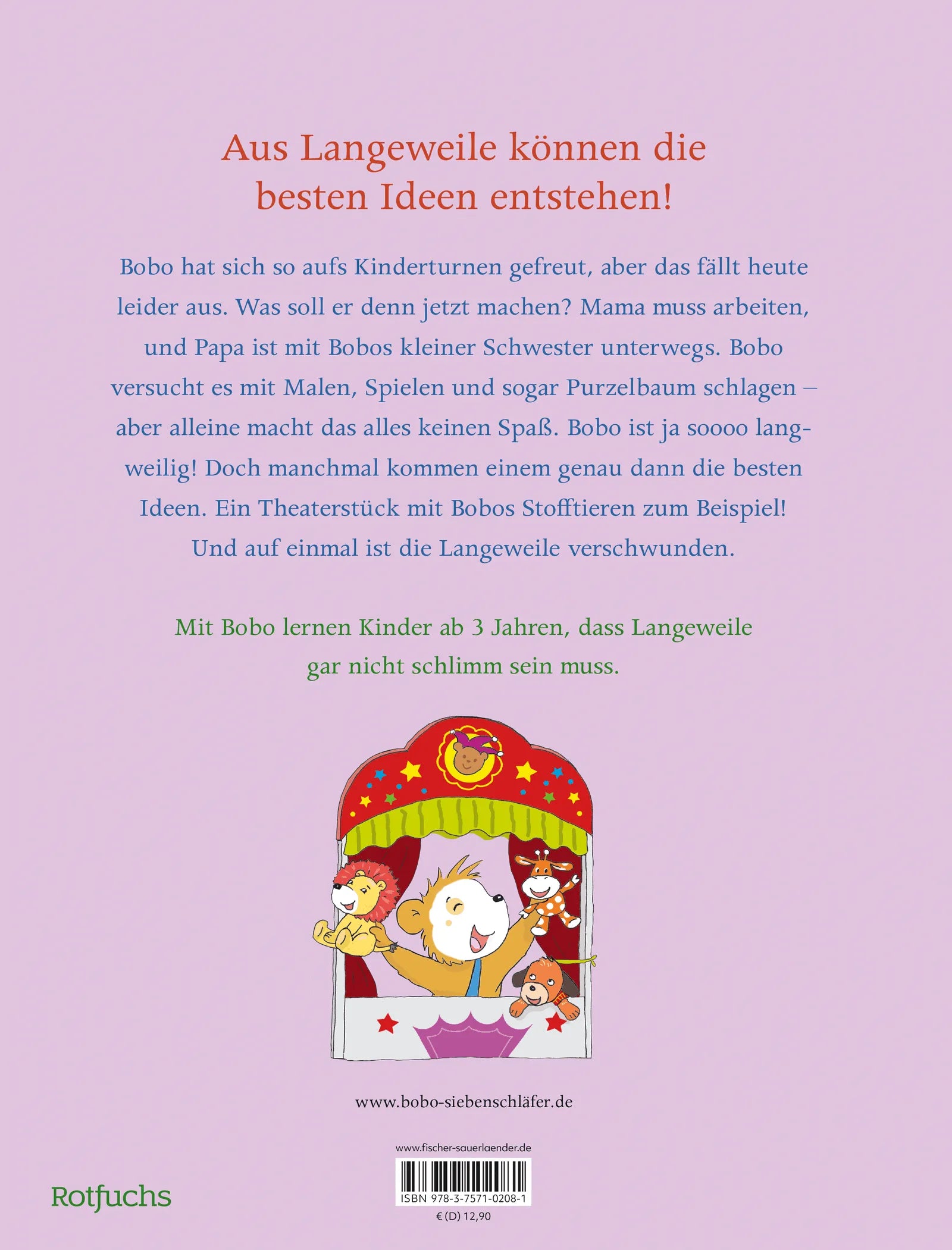 Rückseite: Bobo Siebenschläfer hat Langeweile (Hardcover)