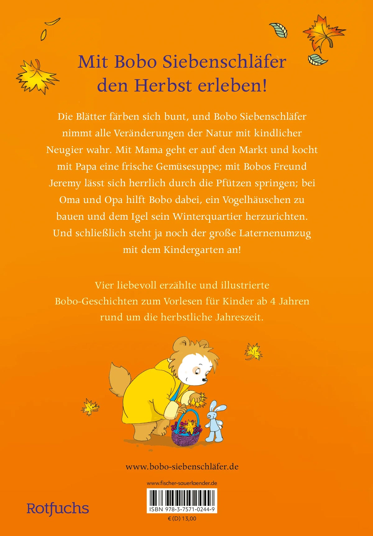 Rückseite: Bobo Siebenschläfer: So bunt ist der Herbst! (Hardcover)