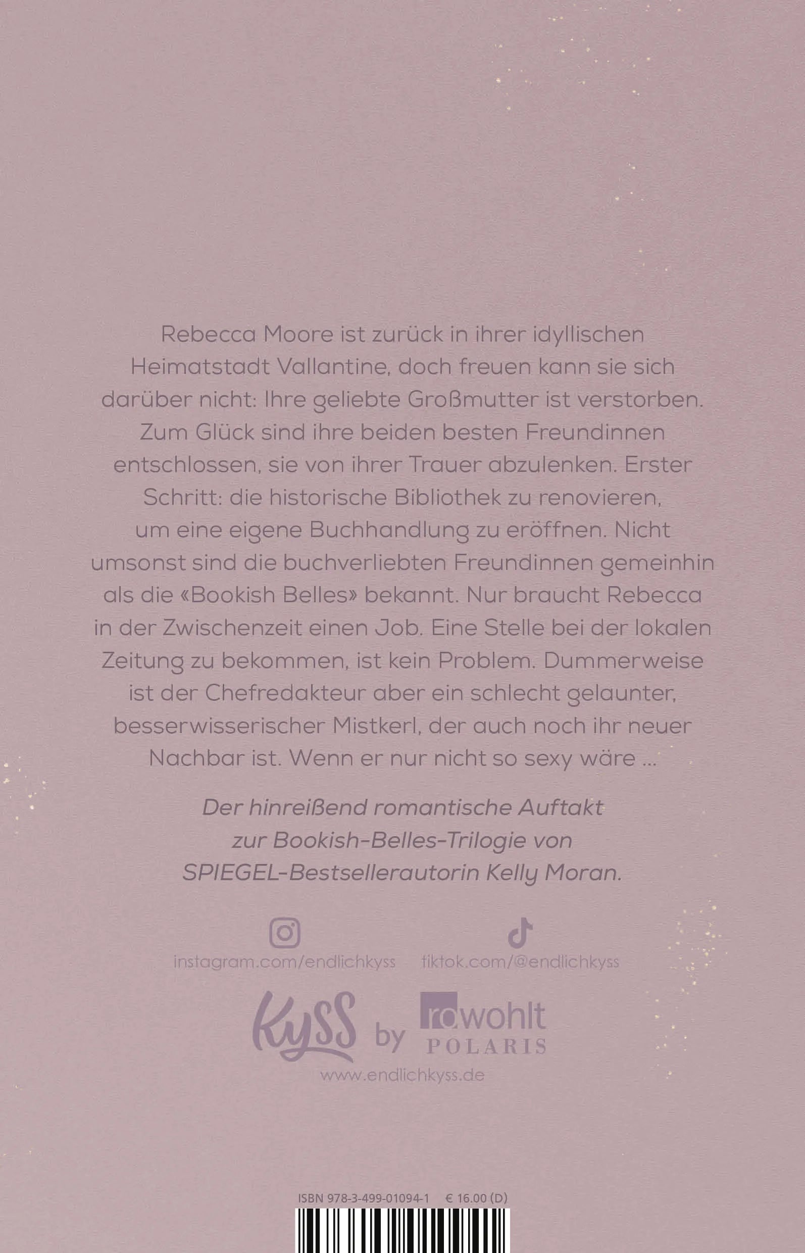 Buchrückseite von 'Bookish Belles – Liebe hat tausend Seiten' mit Klappentext - Paperback