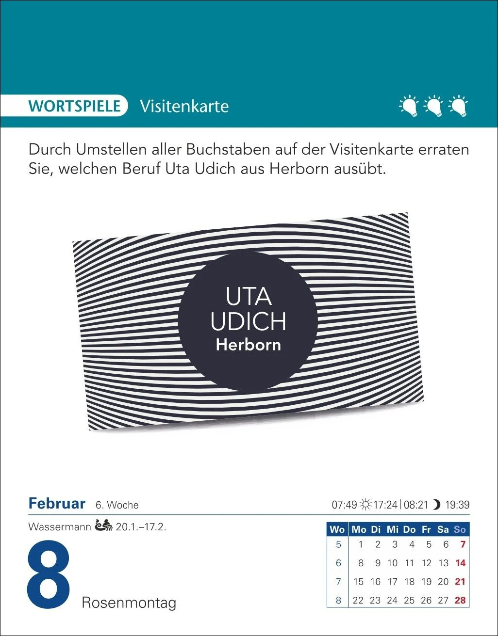 Brain Jogging Tagesabreißkalender 2027 - Gedächtnis, Konzentration, Logik – Ansicht
