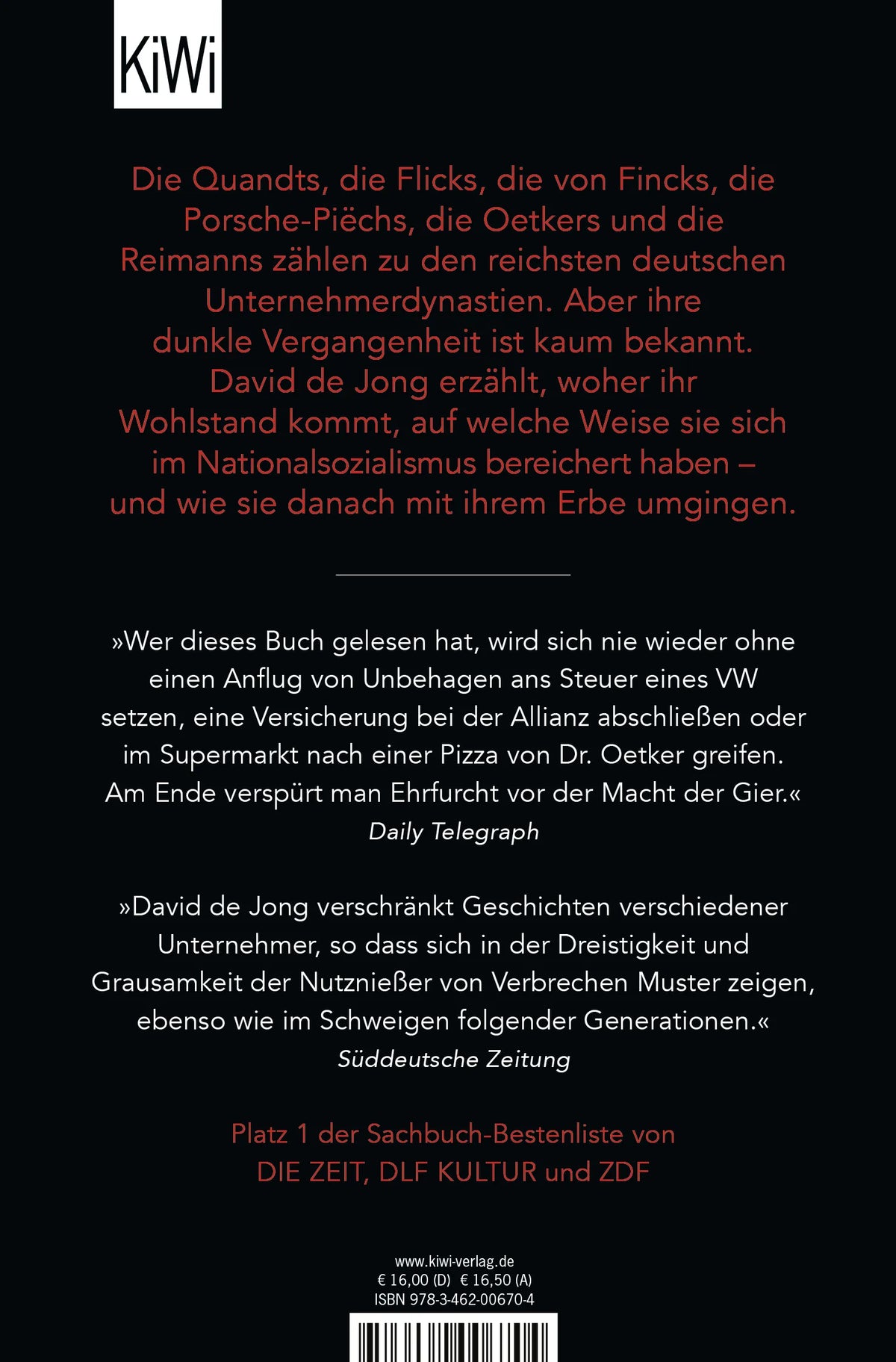 Buchrückseite von 'Braunes Erbe' mit Klappentext - Taschenbuch