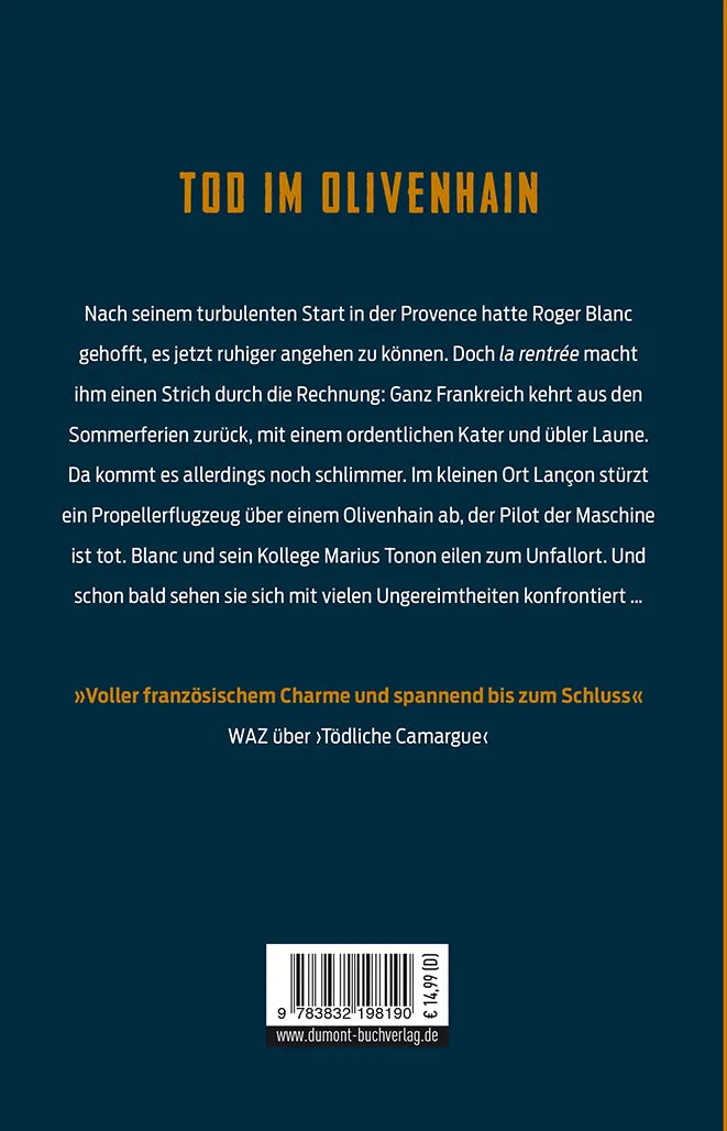 Buchrückseite von 'Brennender Midi' mit Klappentext - Paperback