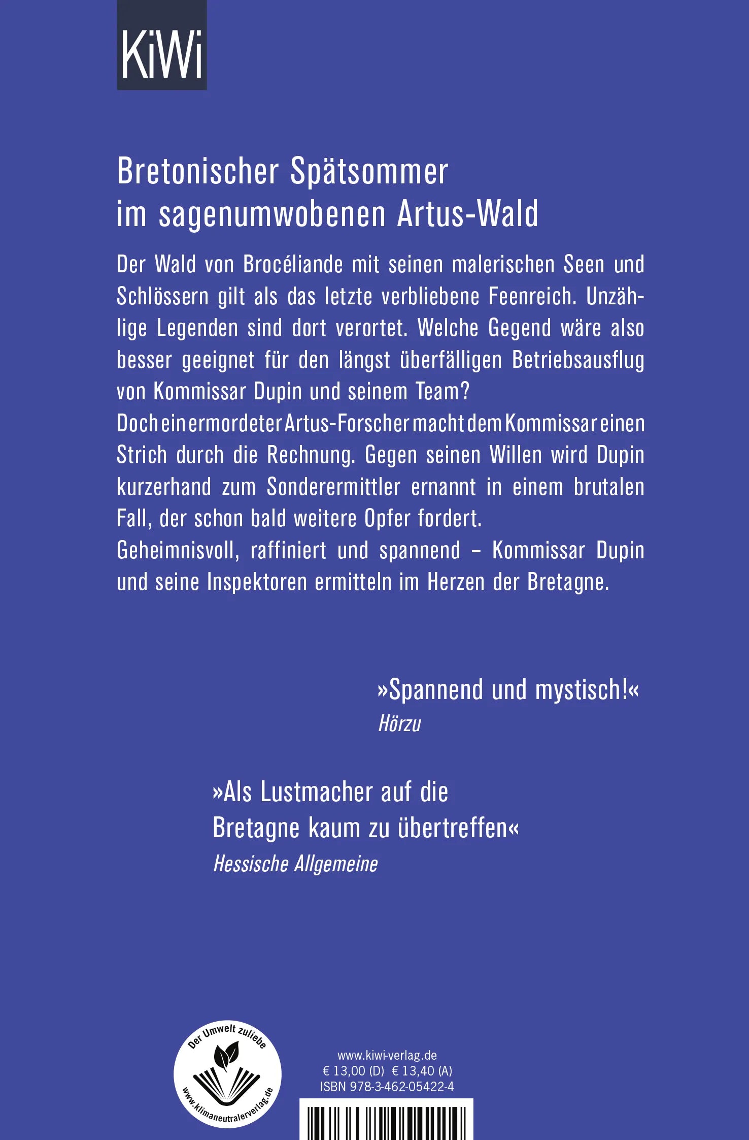 Buchrückseite von 'Bretonische Geheimnisse' mit Klappentext - Taschenbuch