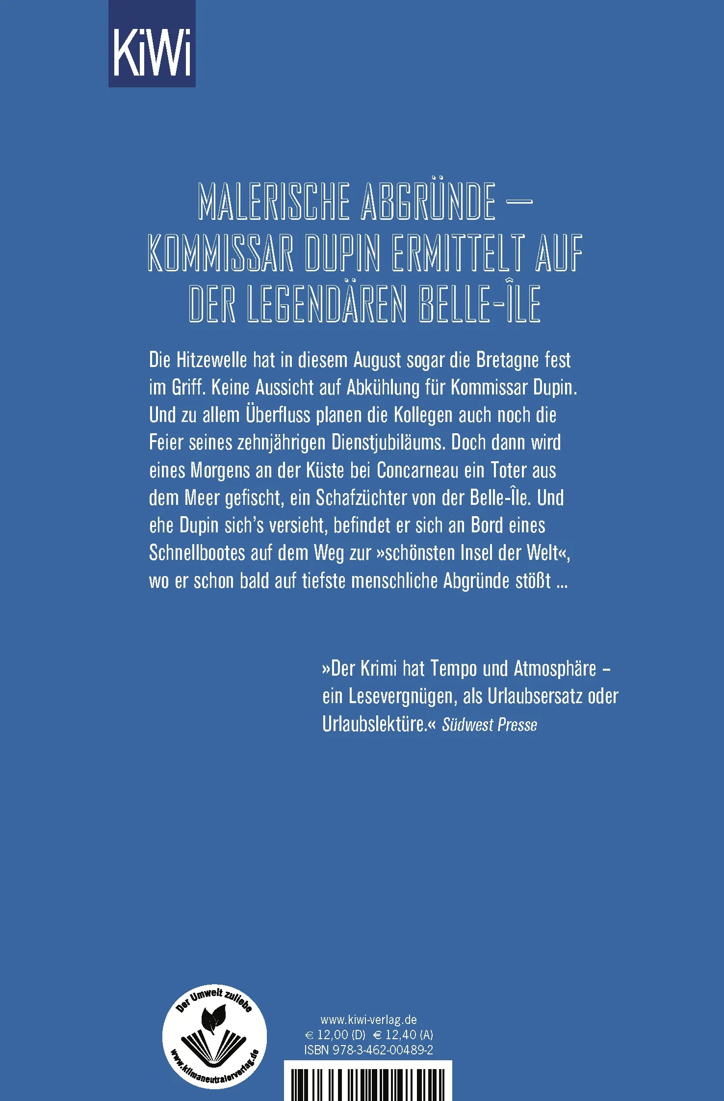Buchrückseite von 'Bretonische Idylle' mit Klappentext - Taschenbuch