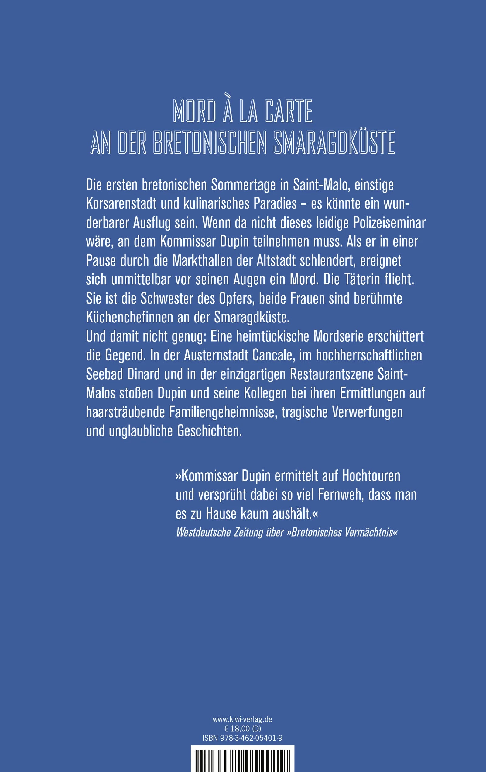 Buchrückseite von 'Bretonische Spezialitäten' mit Klappentext - Paperback