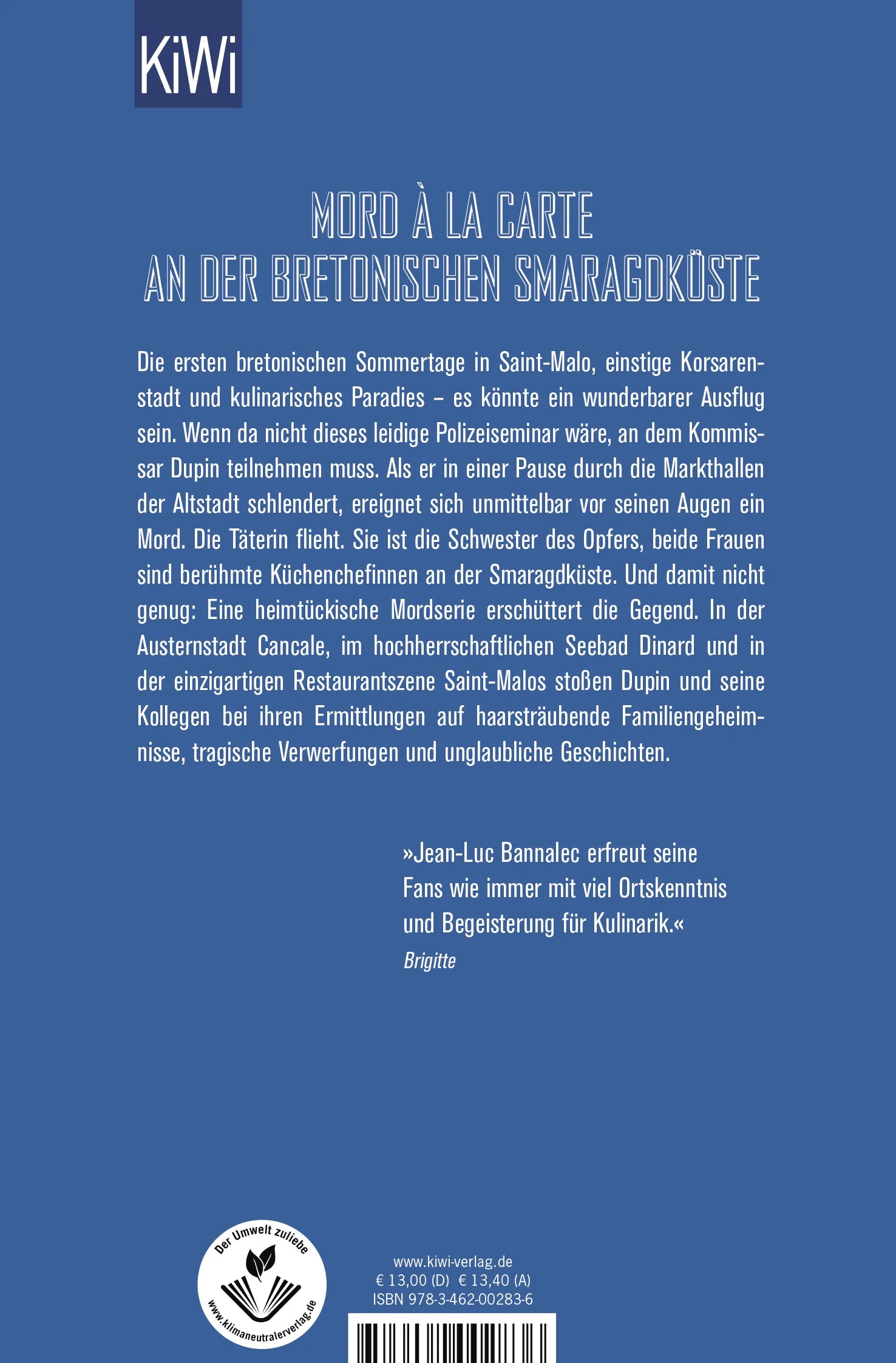 Buchrückseite von 'Bretonische Spezialitäten' mit Klappentext - Taschenbuch