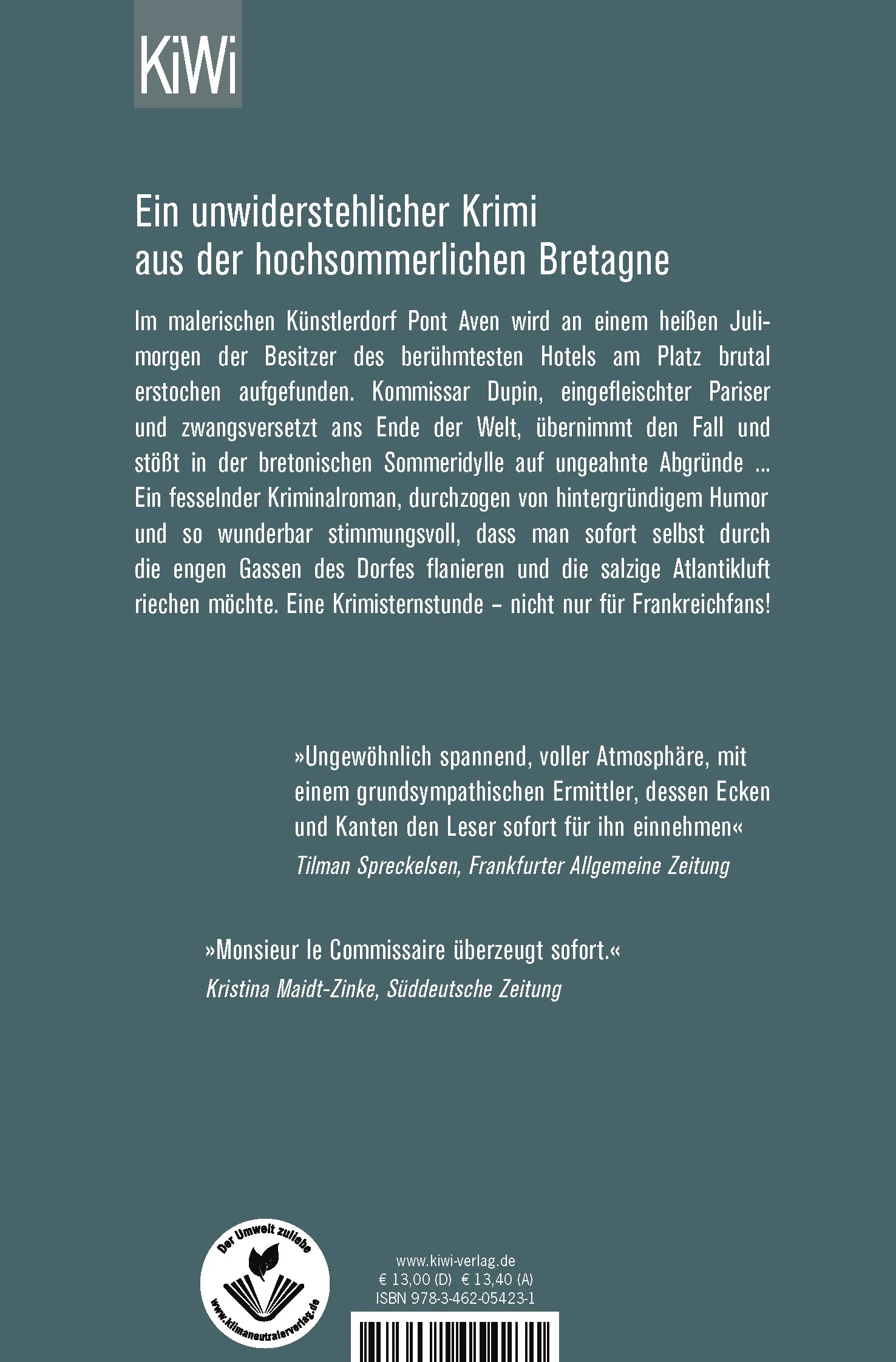 Buchrückseite von 'Bretonische Verhältnisse' mit Klappentext - Taschenbuch