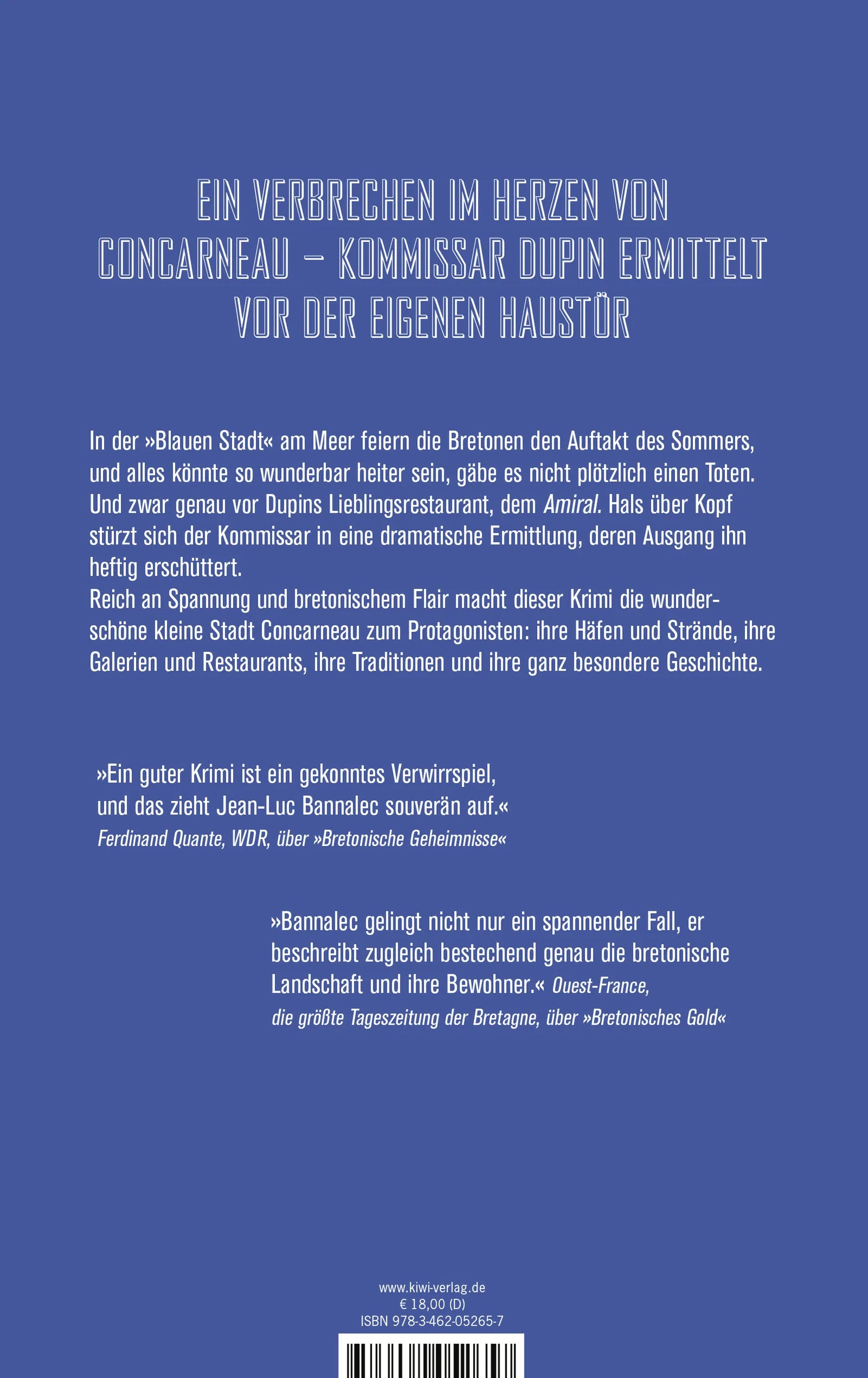 Buchrückseite von 'Bretonisches Vermächtnis' mit Klappentext - Paperback