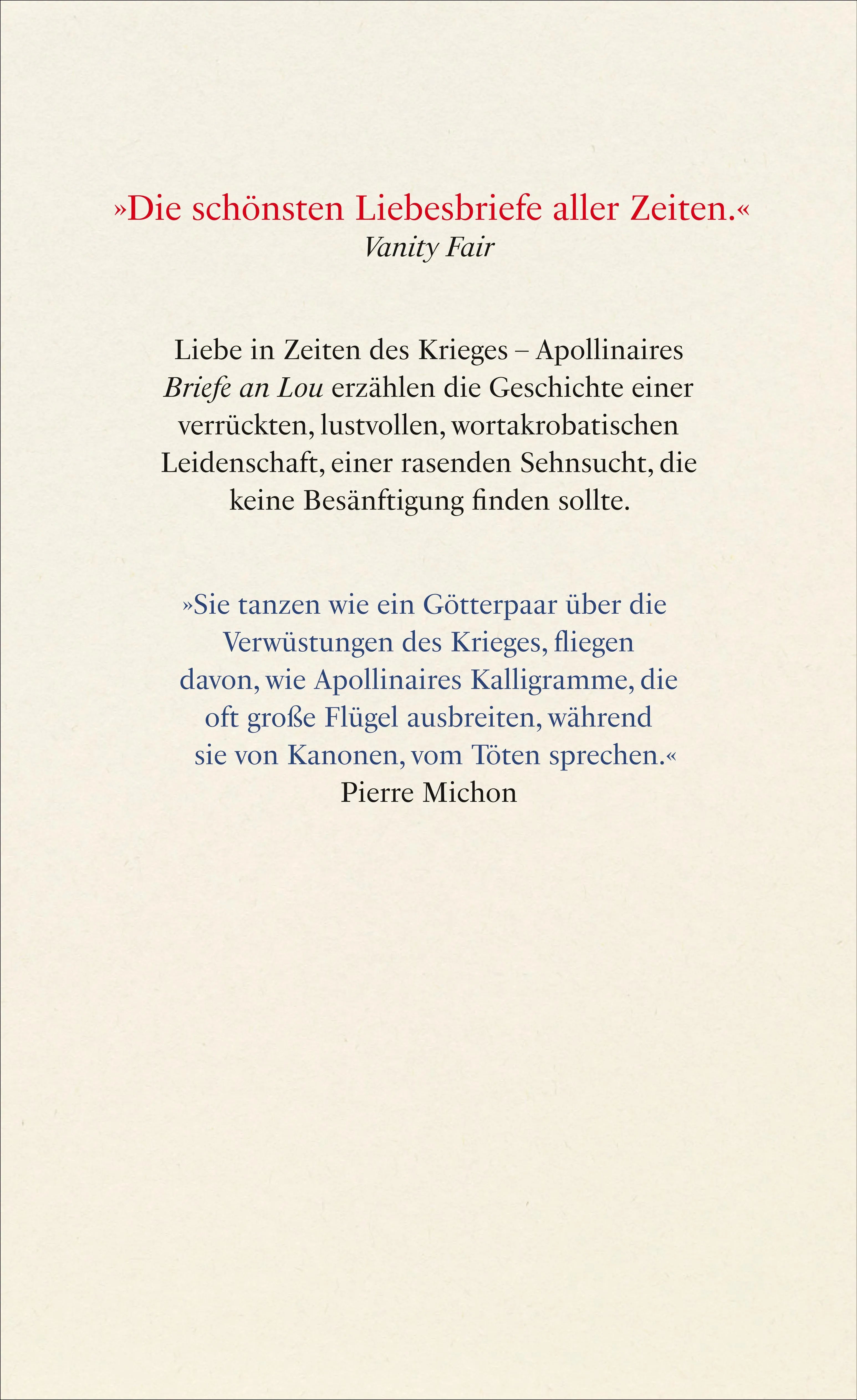 Buchrückseite von 'Briefe an Lou' mit Klappentext - Gebundene Ausgabe