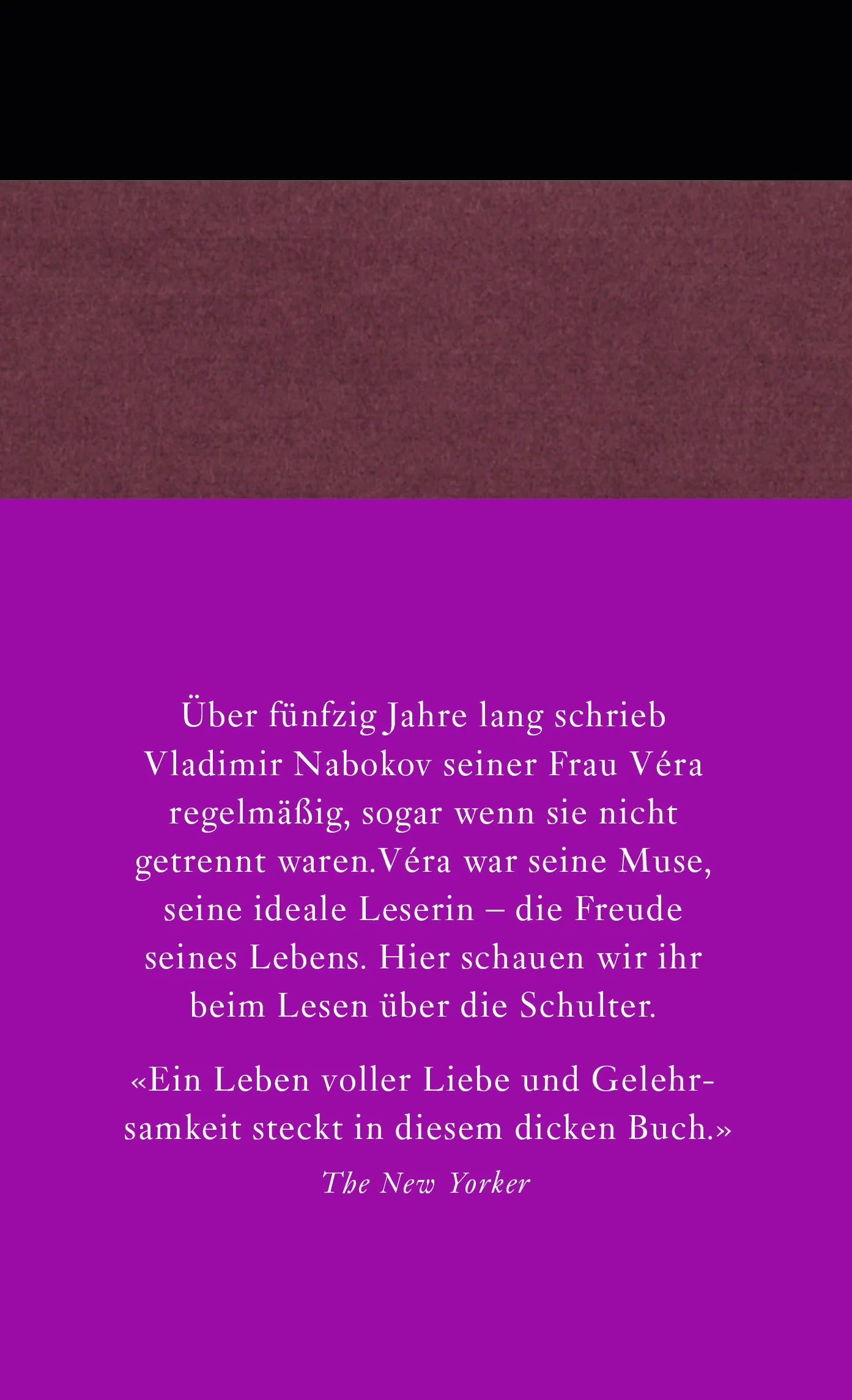 Buchrückseite von 'Briefe an Véra' mit Klappentext - Gebundene Ausgabe