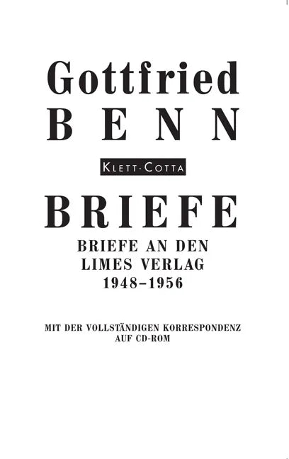 Buchcover von 'Briefe' - Gebundene Ausgabe von Gottfried Benn