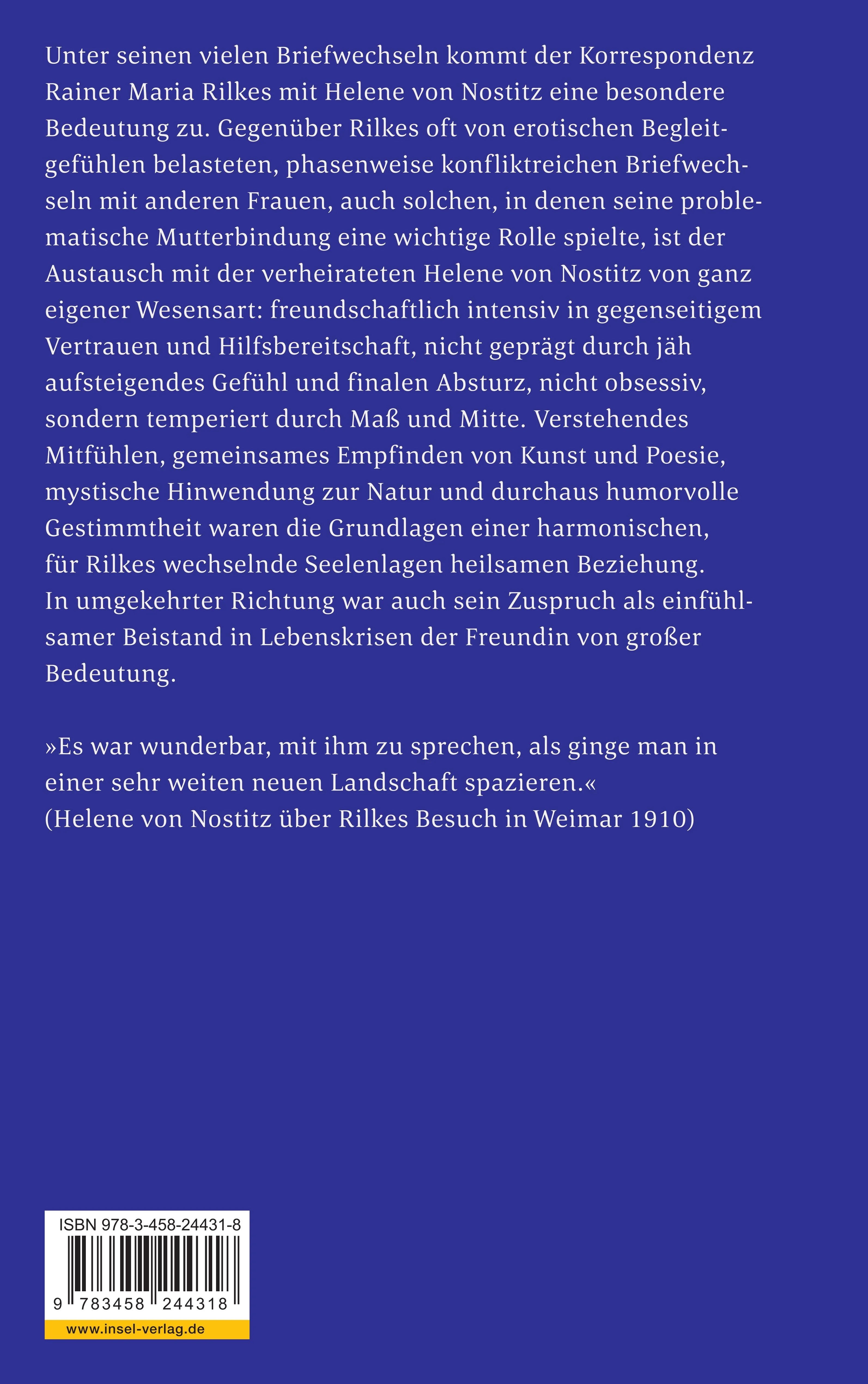 Buchrückseite von 'Briefwechsel' mit Klappentext - Taschenbuch