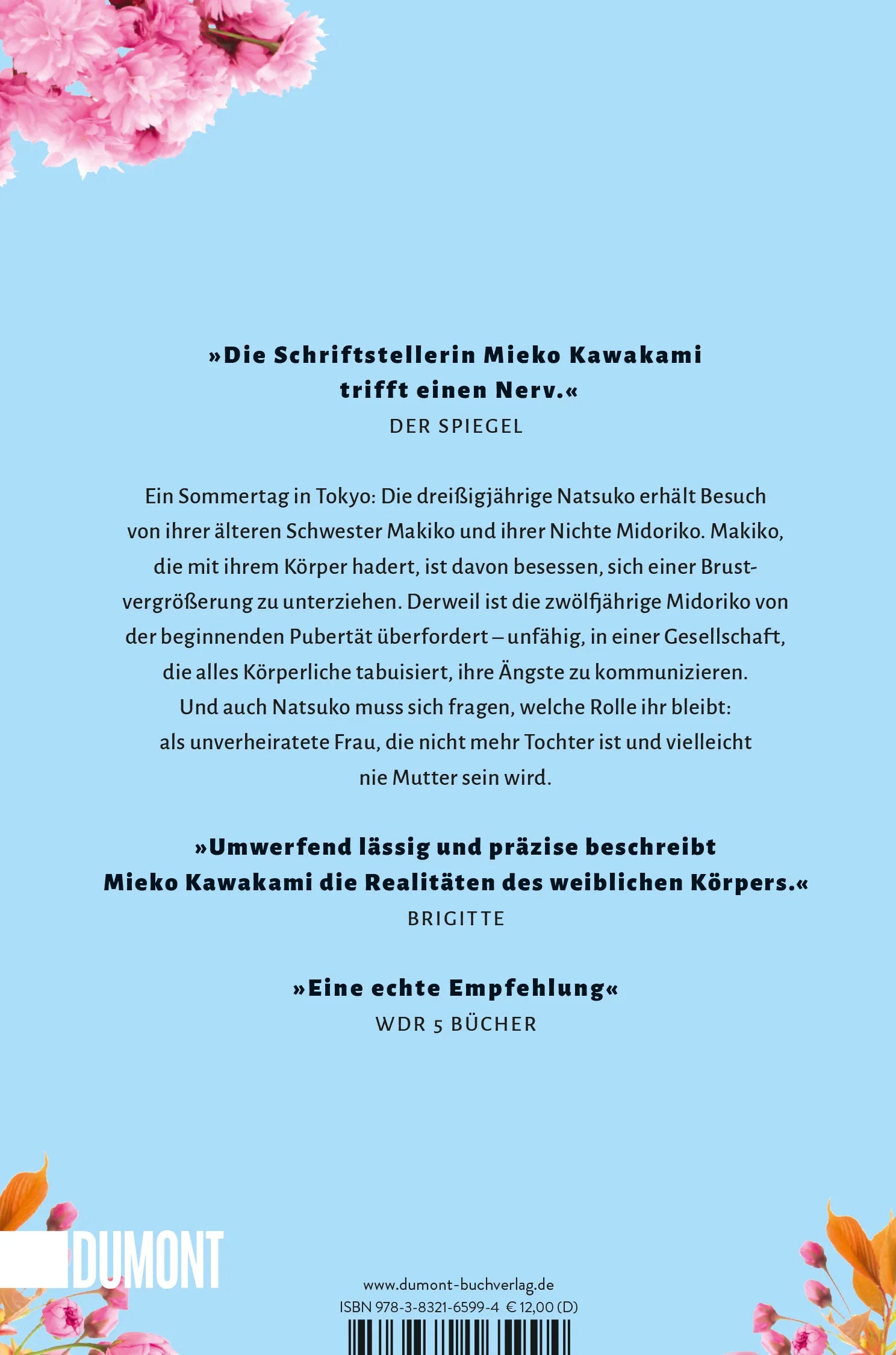 Buchrückseite von 'Brüste und Eier' mit Klappentext - Taschenbuch
