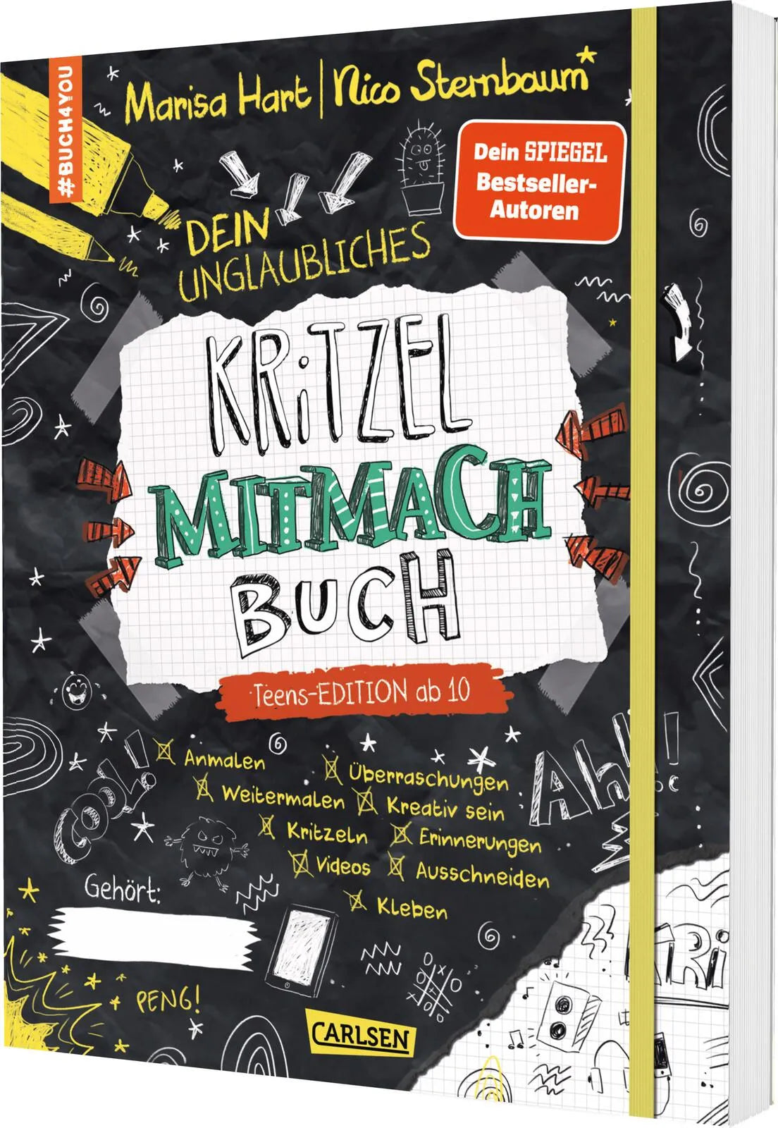 Buchcover von '#buch4you: Dein unglaubliches Kritzel-Mitmach-Buch' - Taschenbuch von Marisa Hart