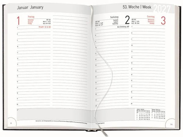 Buchkalender Chef-Timer Balaton blau 2027 – Ansicht