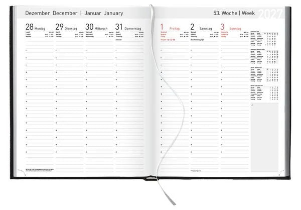 Buchkalender Manager-Timer Balaton schwarz 2027 – Ansicht