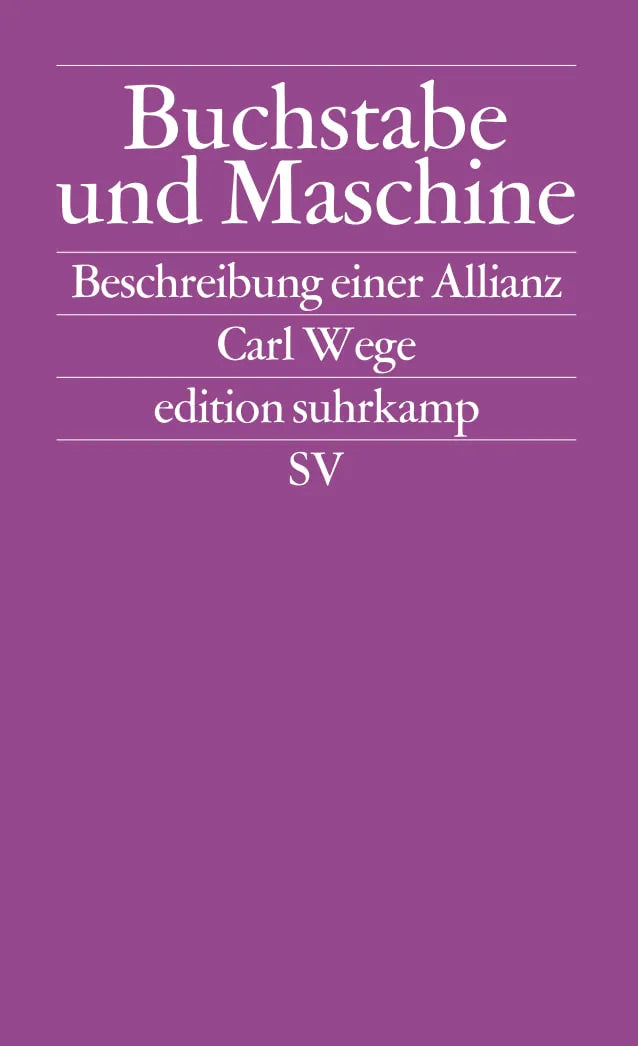 Buchcover von 'Buchstabe und Maschine' - Taschenbuch von Carl Wege