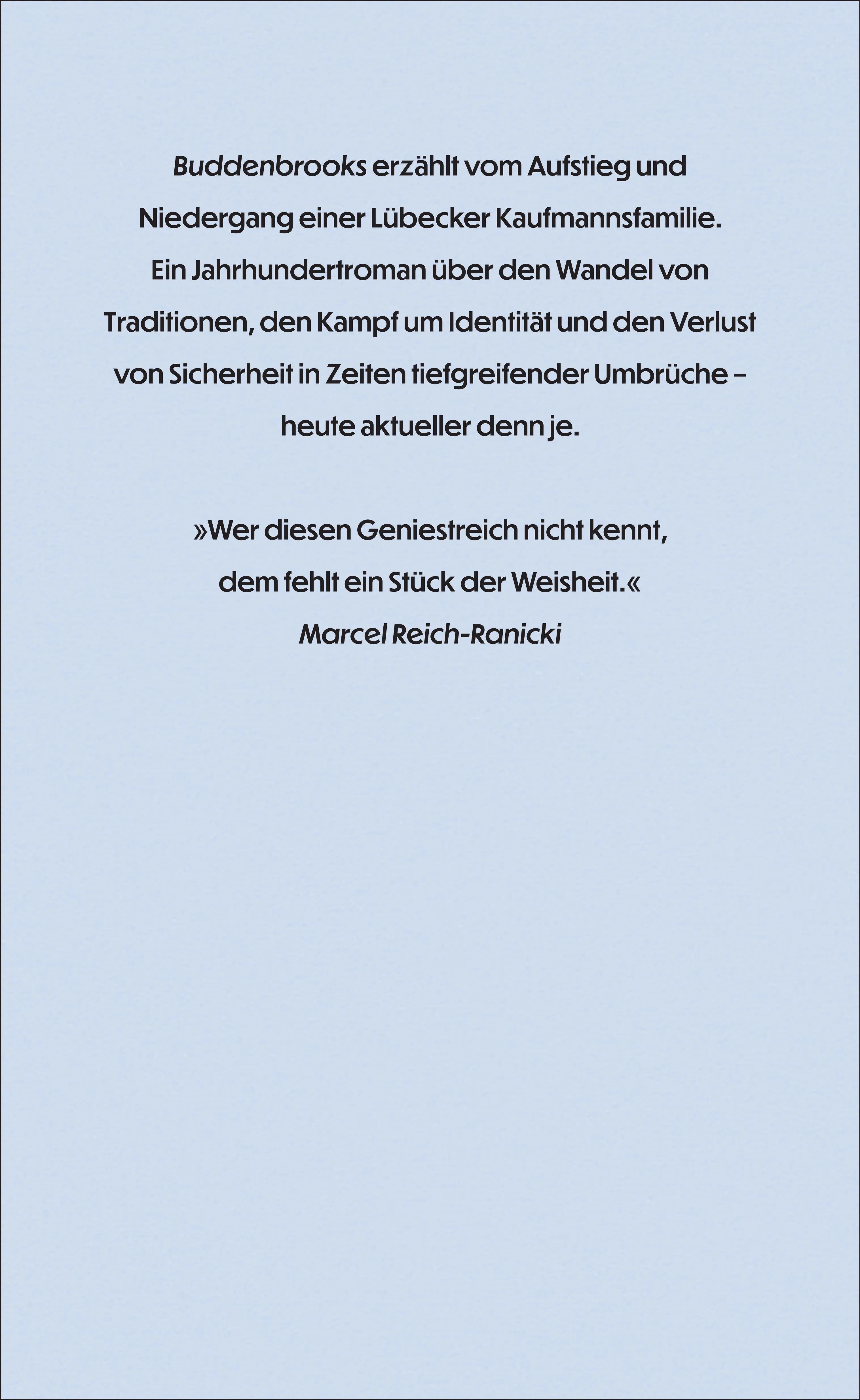 Rückseite: Buddenbrooks (Hardcover)