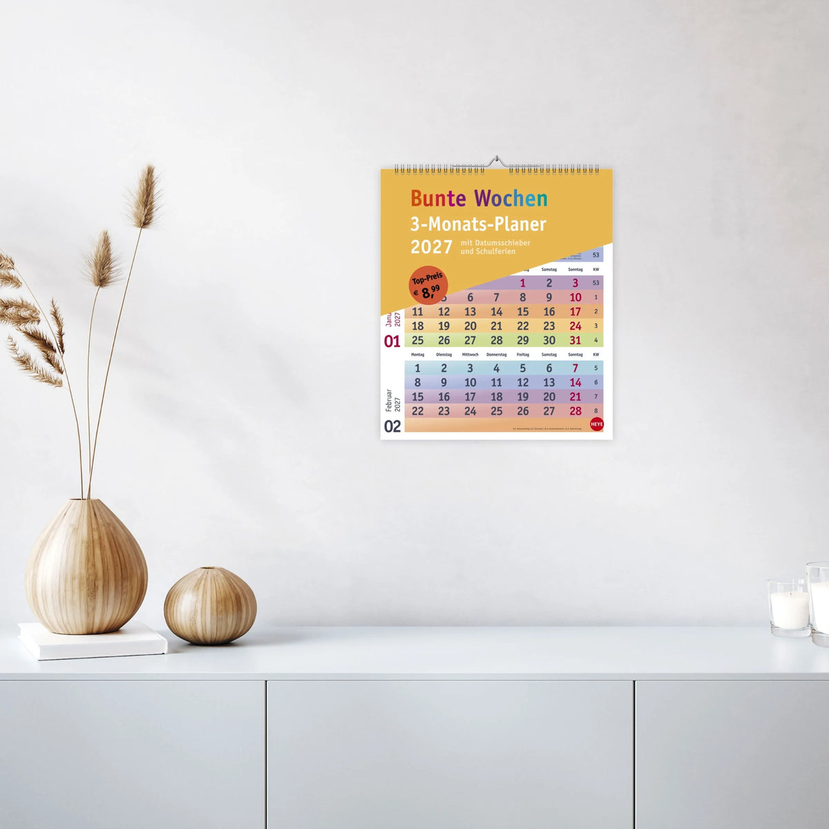 Bunte Wochen 3-Monatsplaner 2027 – Ansicht