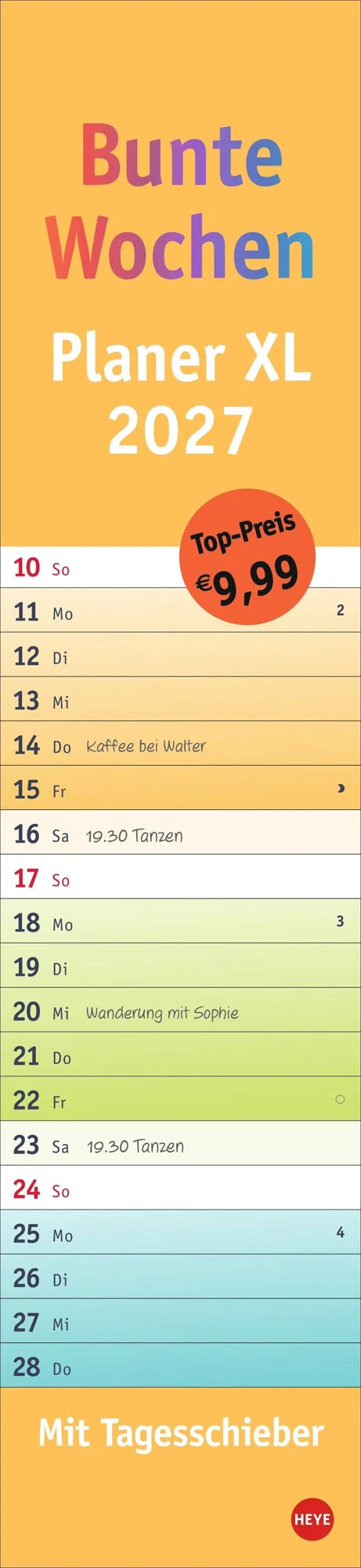 Wandkalender: Bunte Wochen Langplaner XL 2027
