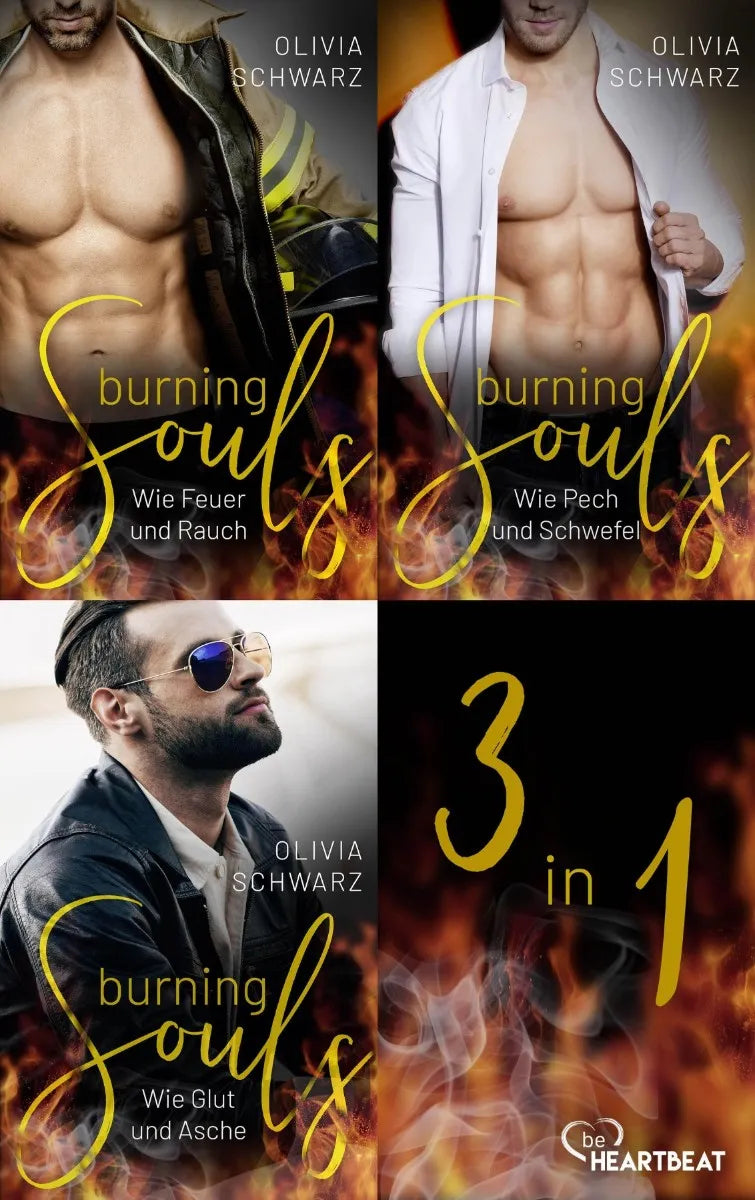 Cover: Burning Souls - Drei Liebesromane voller prickelnder Leidenschaft (E-Book) von Olivia Schwarz
