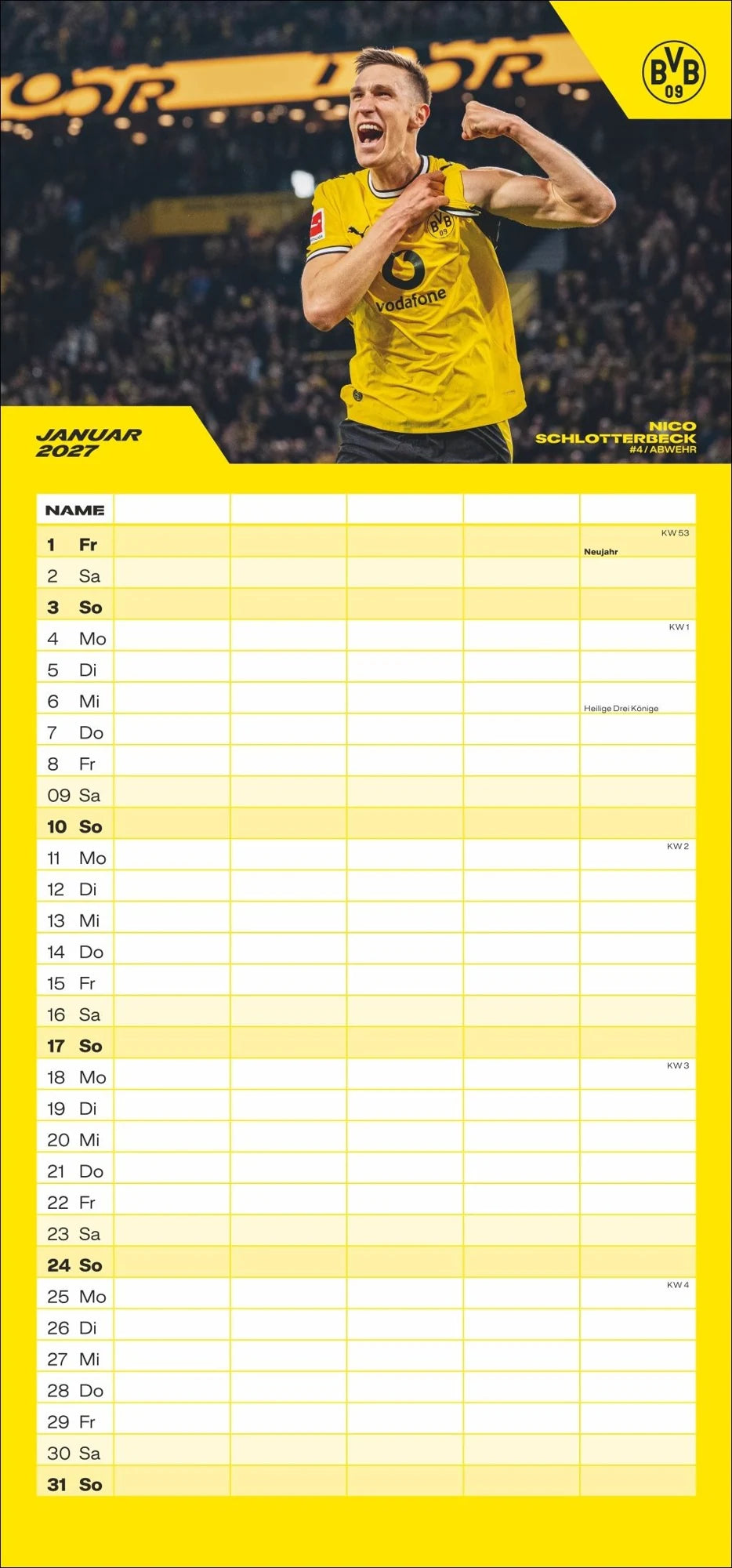 BVB Familienplaner 2027 – Ansicht