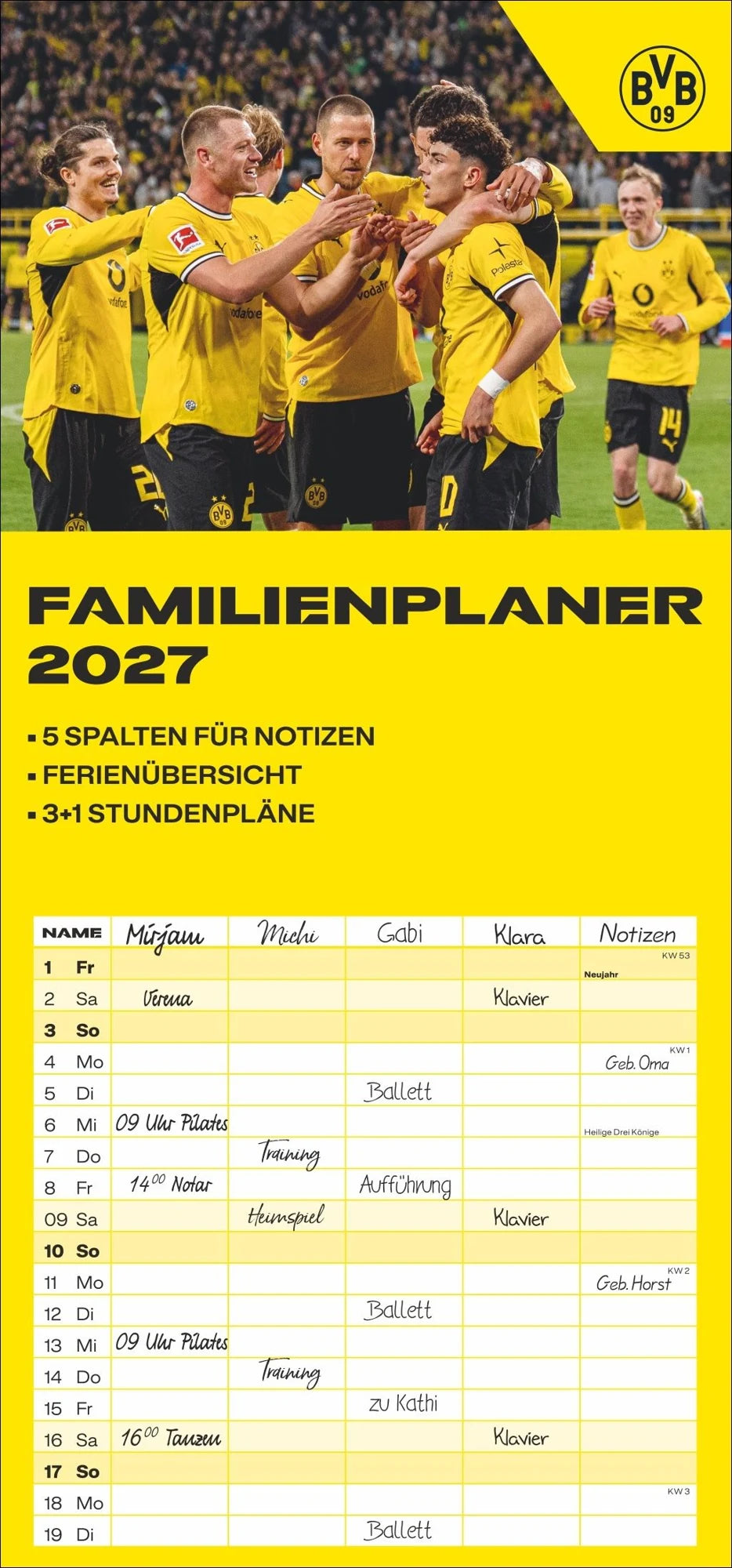 Familienplaner: BVB Familienplaner 2027