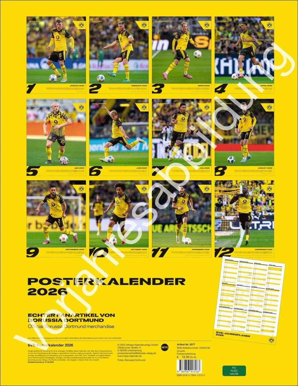 BVB Posterkalender 2027 – Ansicht