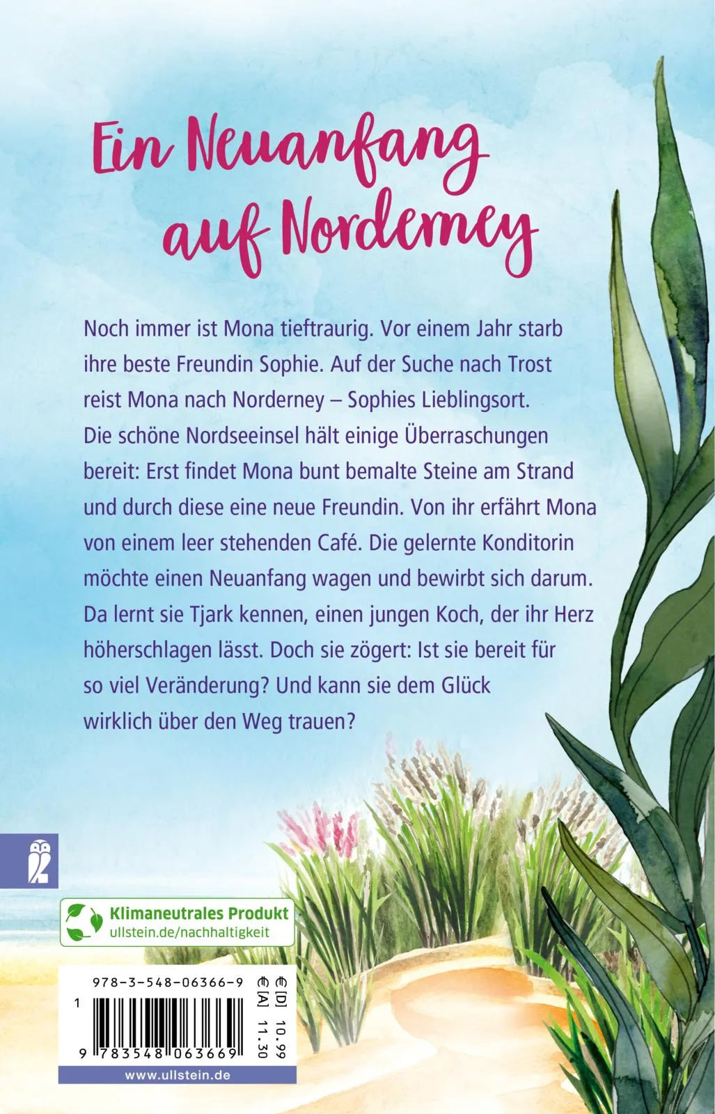 Buchrückseite von 'Café Meerblick' mit Klappentext - Taschenbuch